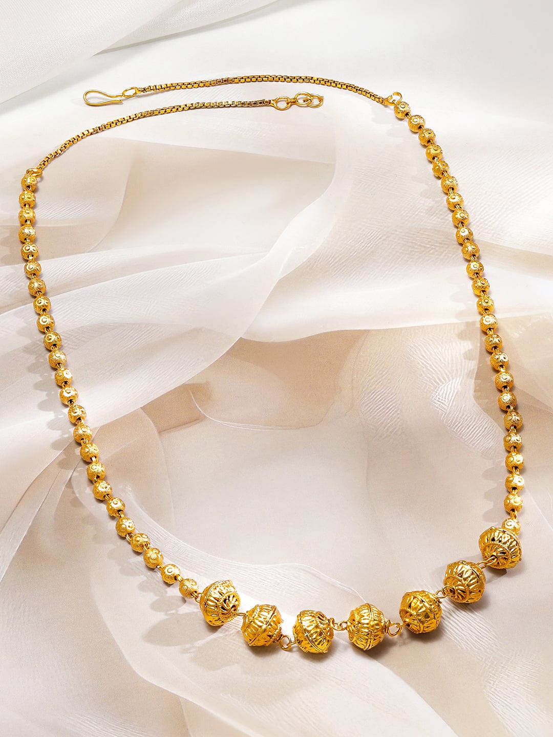 Polished Matar Mala Gold Plated Necklace