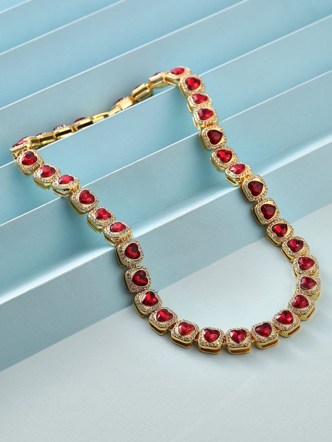 Precious Hearts Gold Plated Necklace