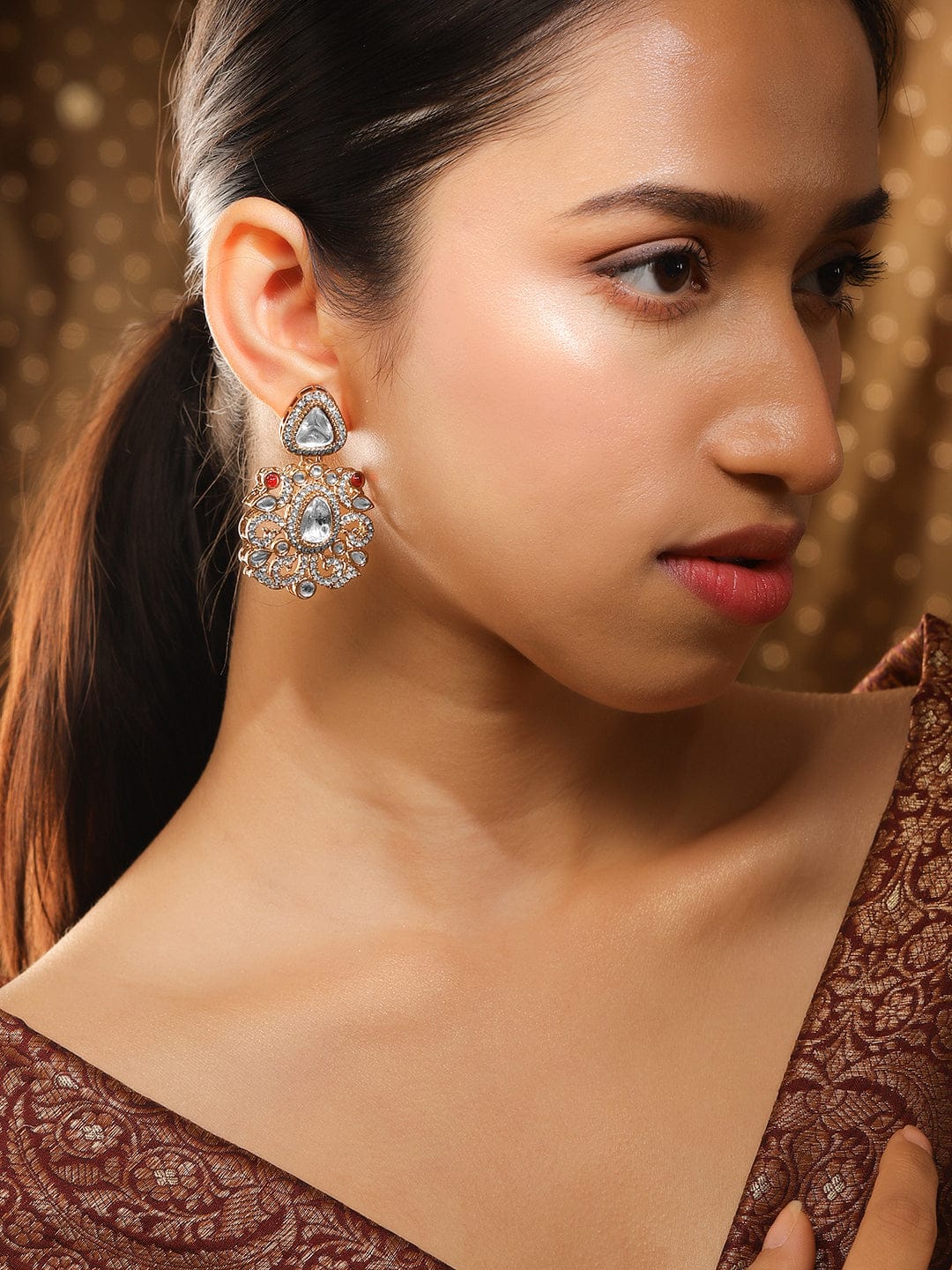 Prismatic Floral American Diamond Zirconia Danglers