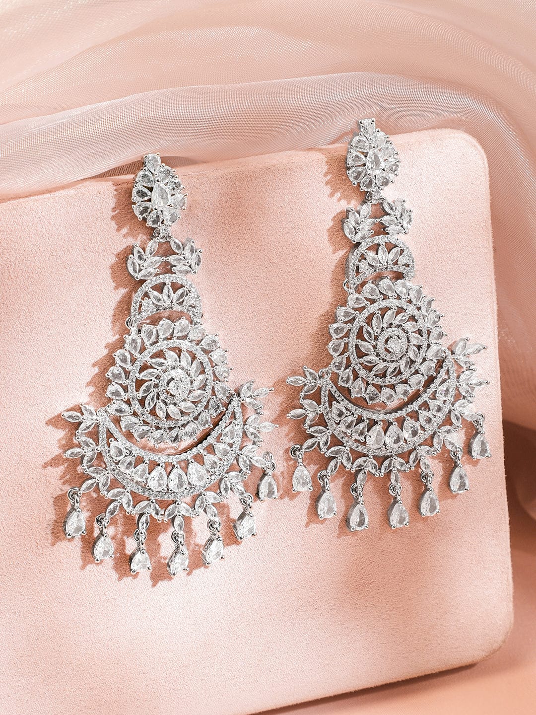 Queen’s Whisper American Diamond Zirconia Chandbali