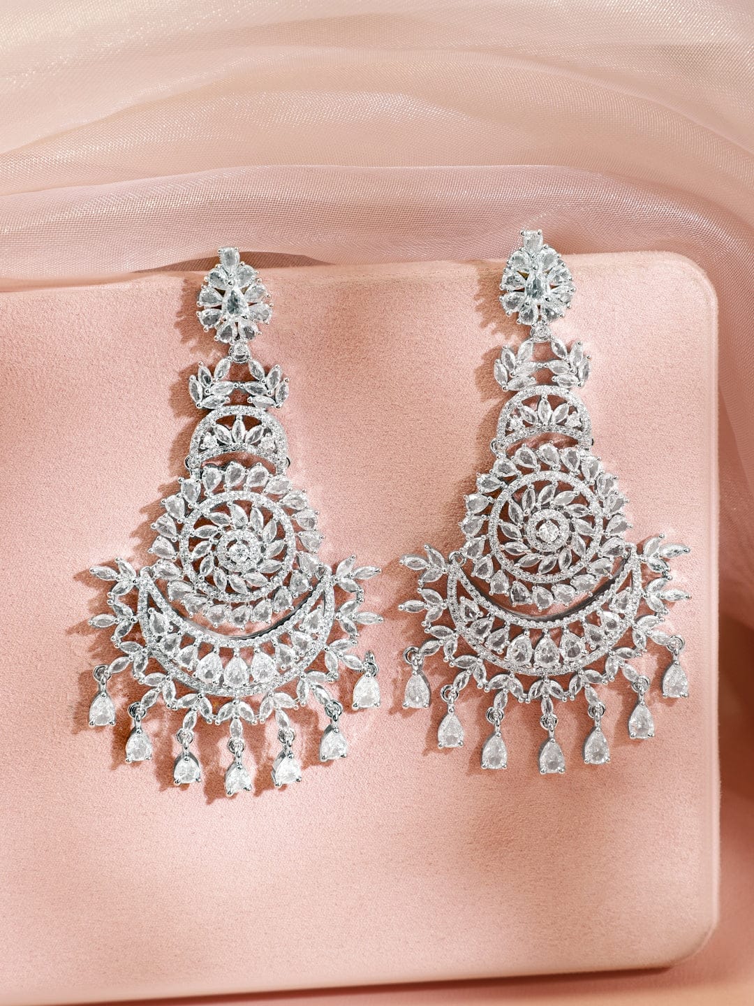 Queen’s Whisper American Diamond Zirconia Chandbali
