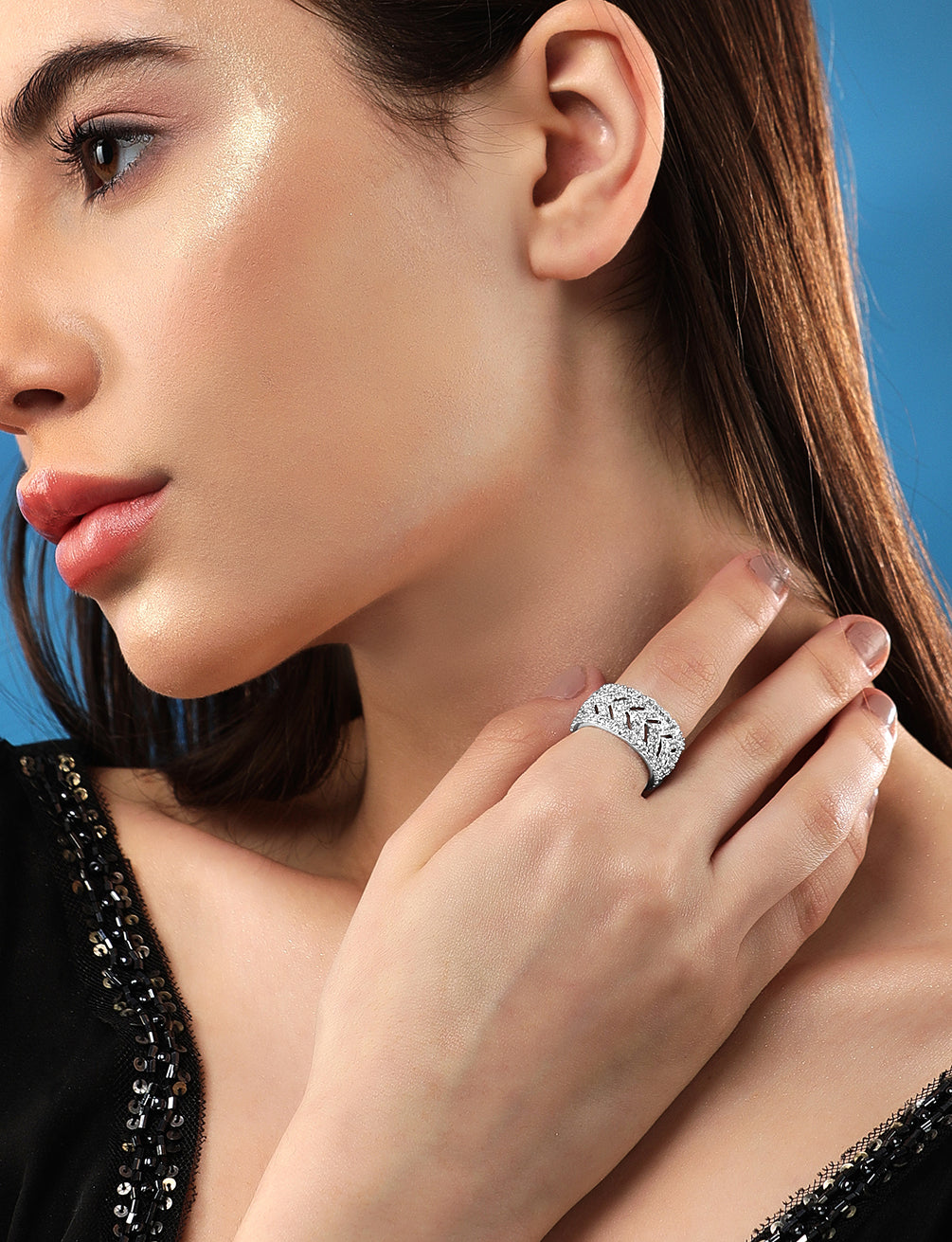 American Diamond Zirconia Statement Ring
