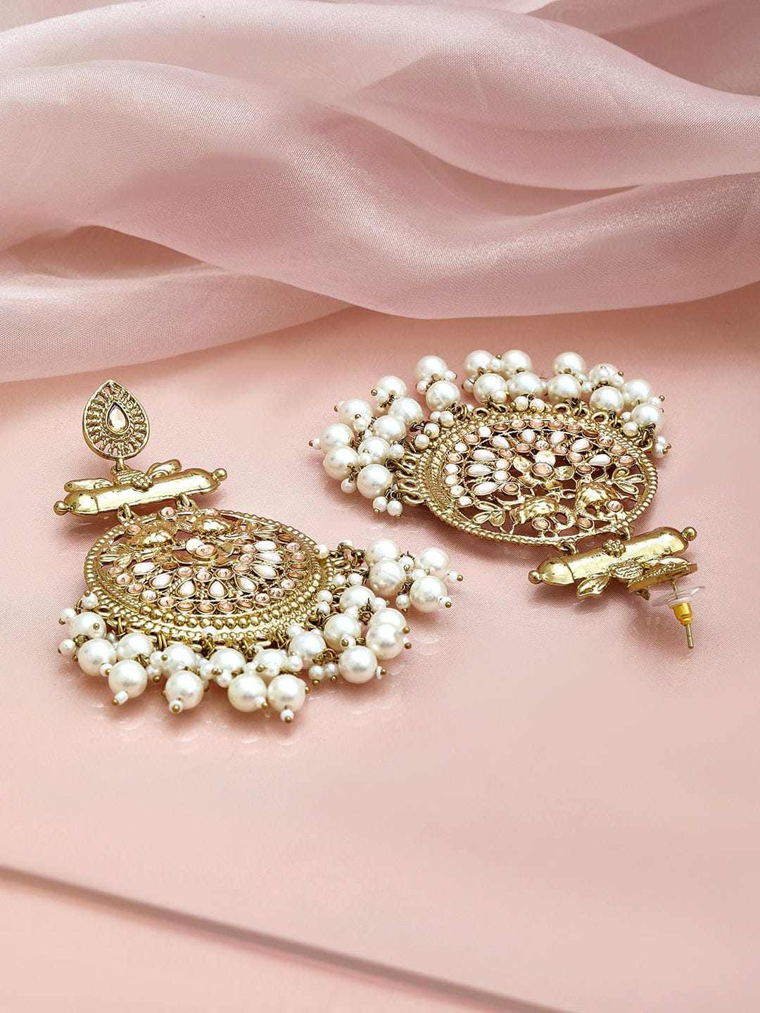 Champagne Glow Pearl Danglers