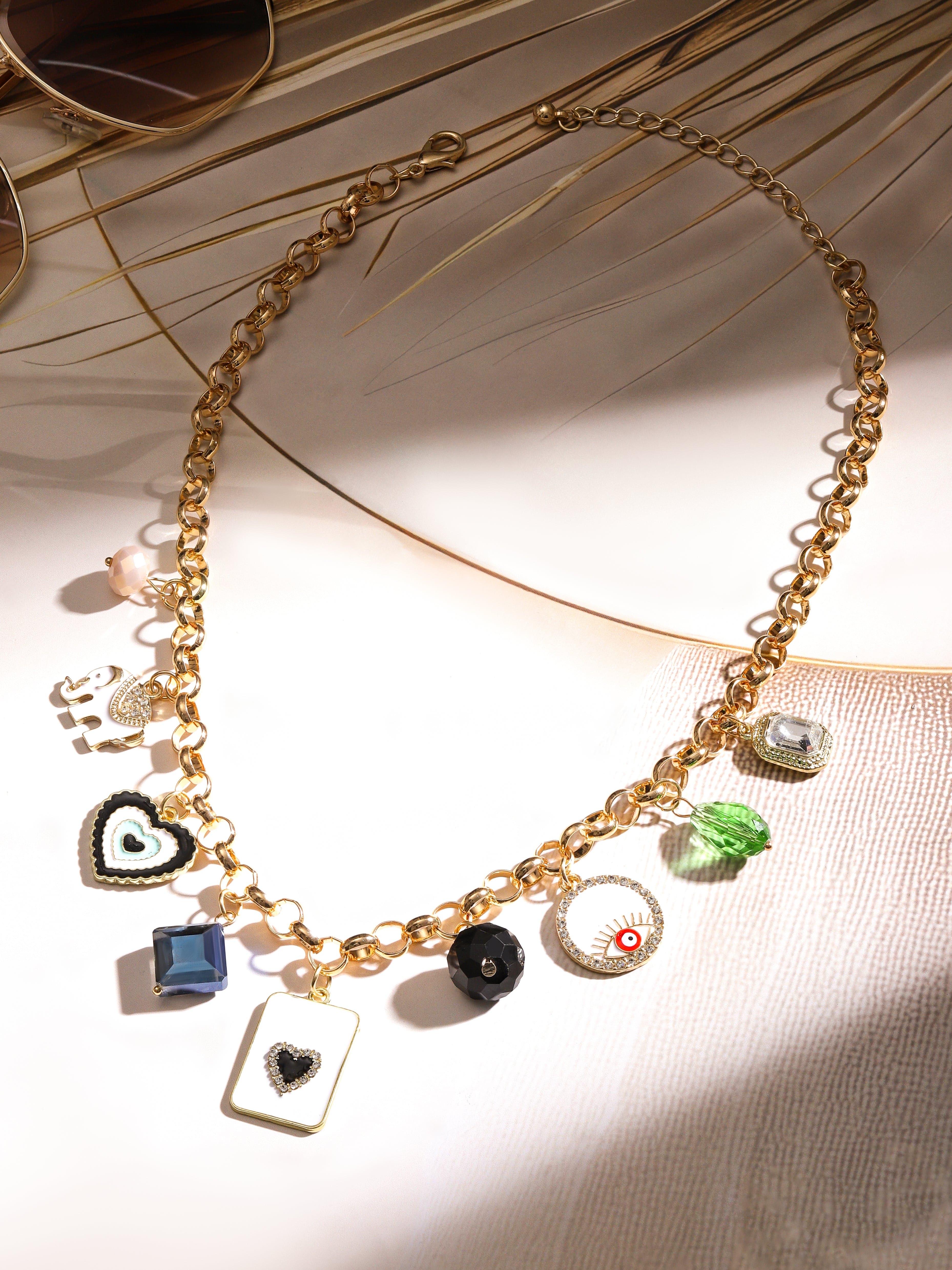 Multi Charms Gold Necklace