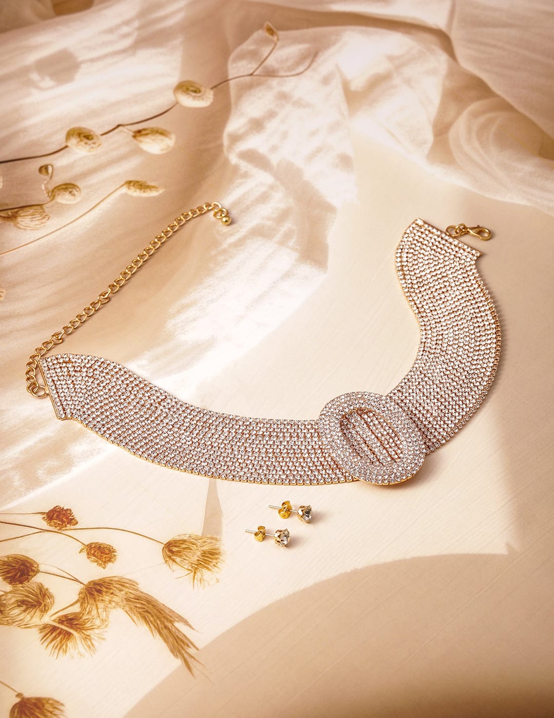 American Diamond Zirconia Mesh Choker Set
