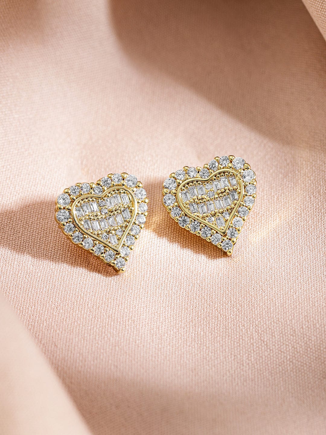 American Diamond Zirconia heart Pendant Necklace Set