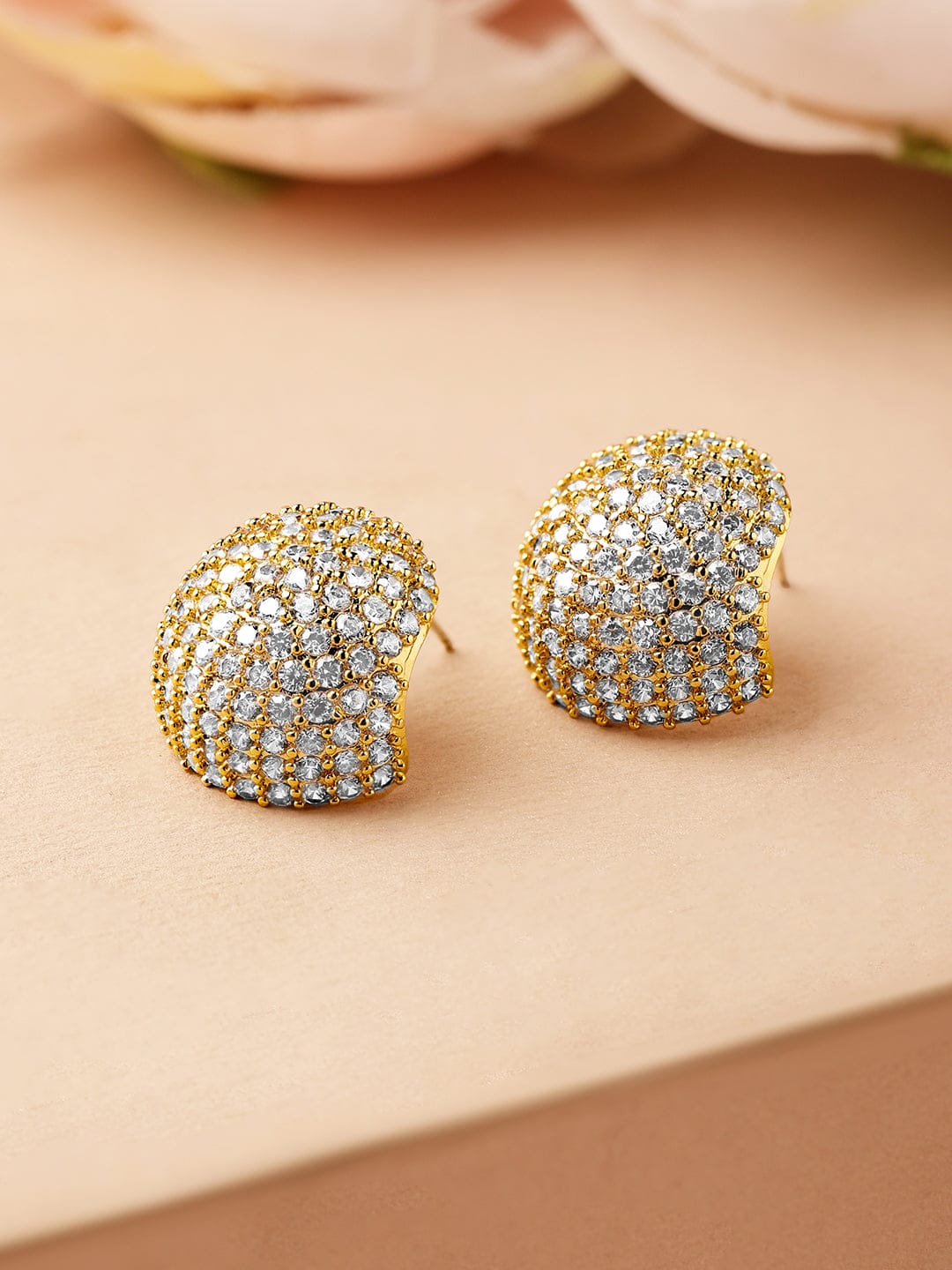 Golden Stardust Cubic Zirconia Studs