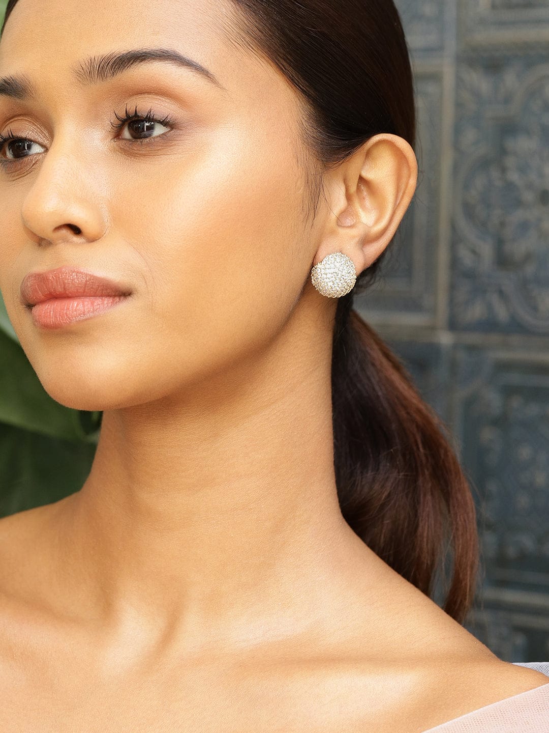 Golden Stardust Cubic Zirconia Studs