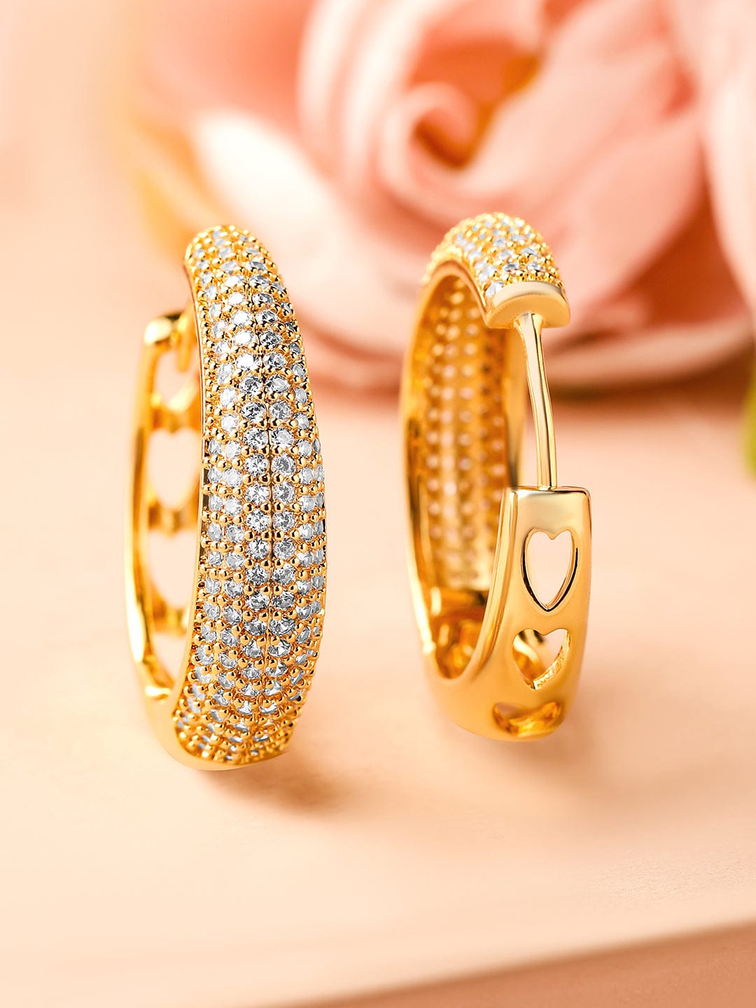Moonbeam Circles American Diamond Zirconia Hoops