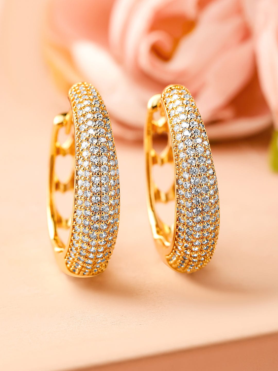 Moonbeam Circles American Diamond Zirconia Hoops