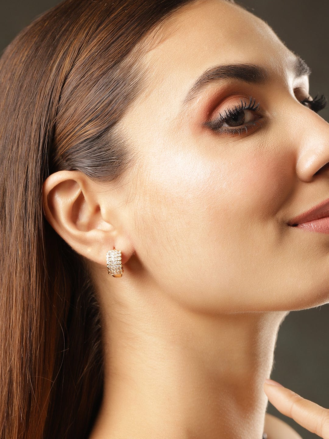 Luxe Shine American Diamond Zirconia Hoops