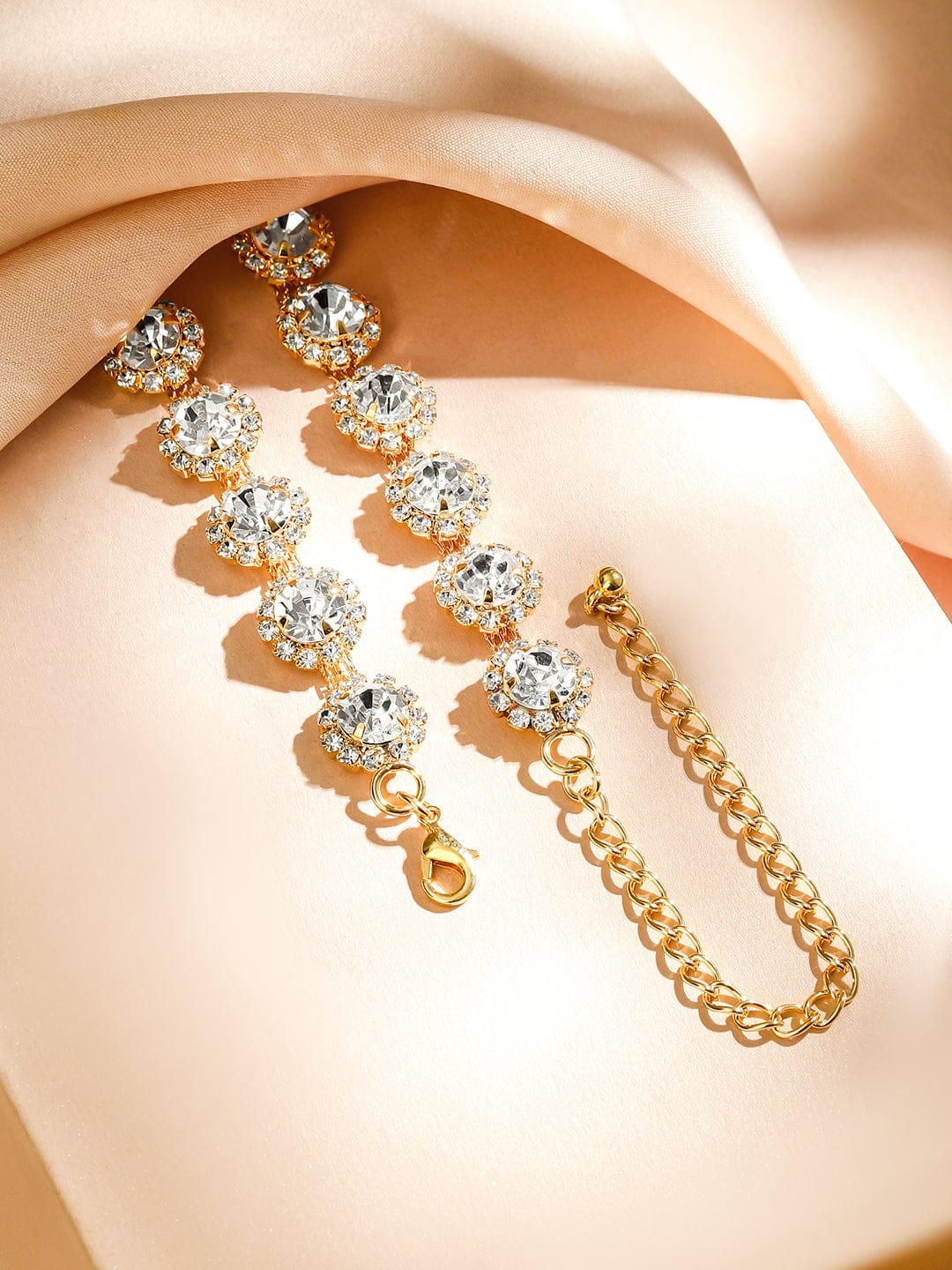 Crystal Studded Floral Design Necklace