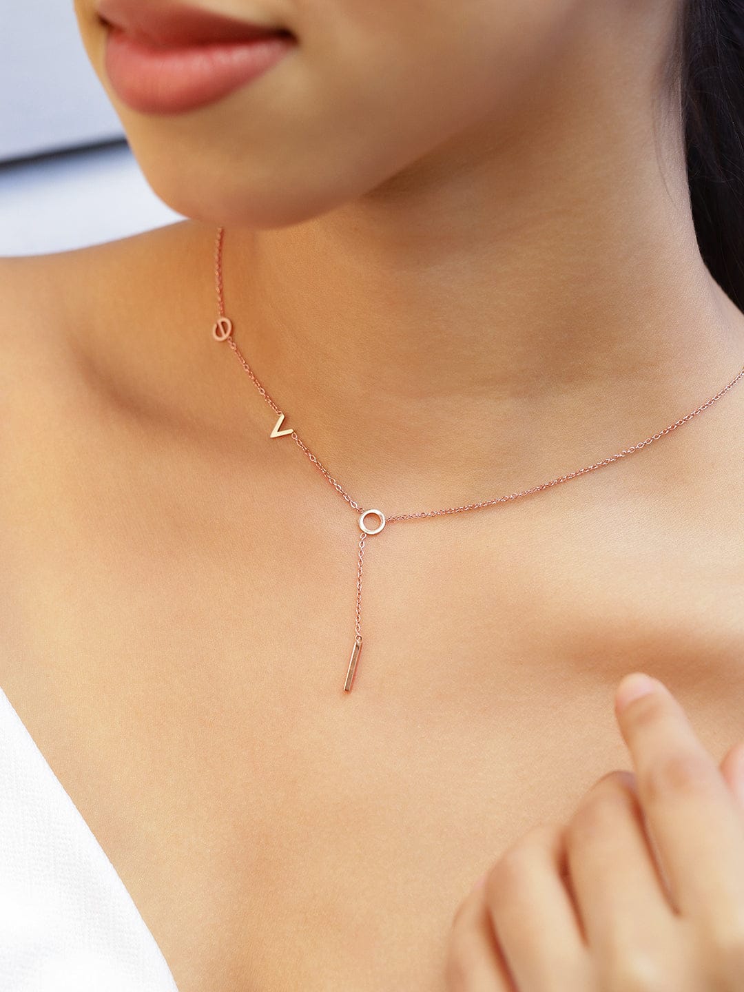 Love Pendant Necklace In Rose Gold