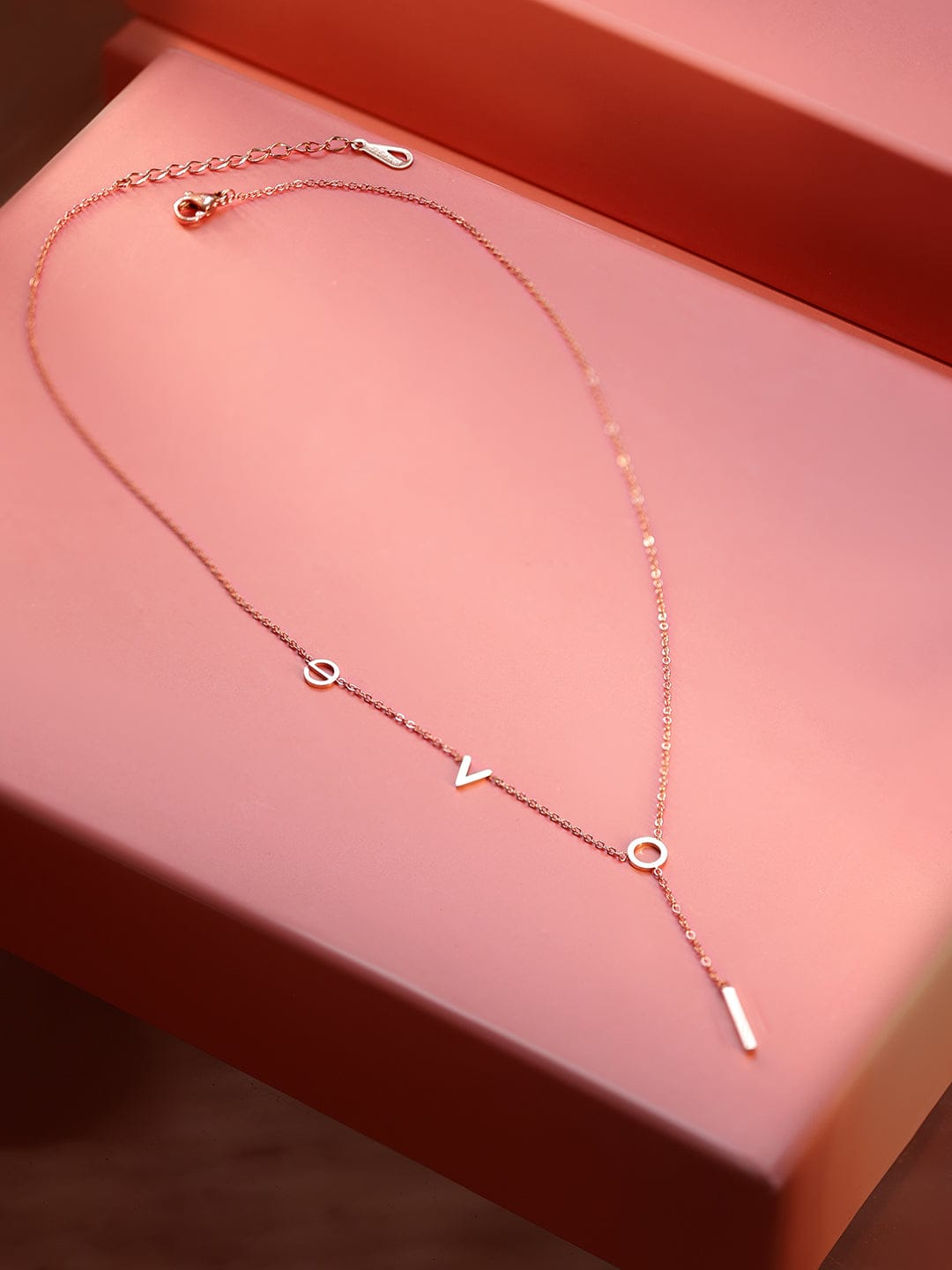 Love Pendant Necklace In Rose Gold
