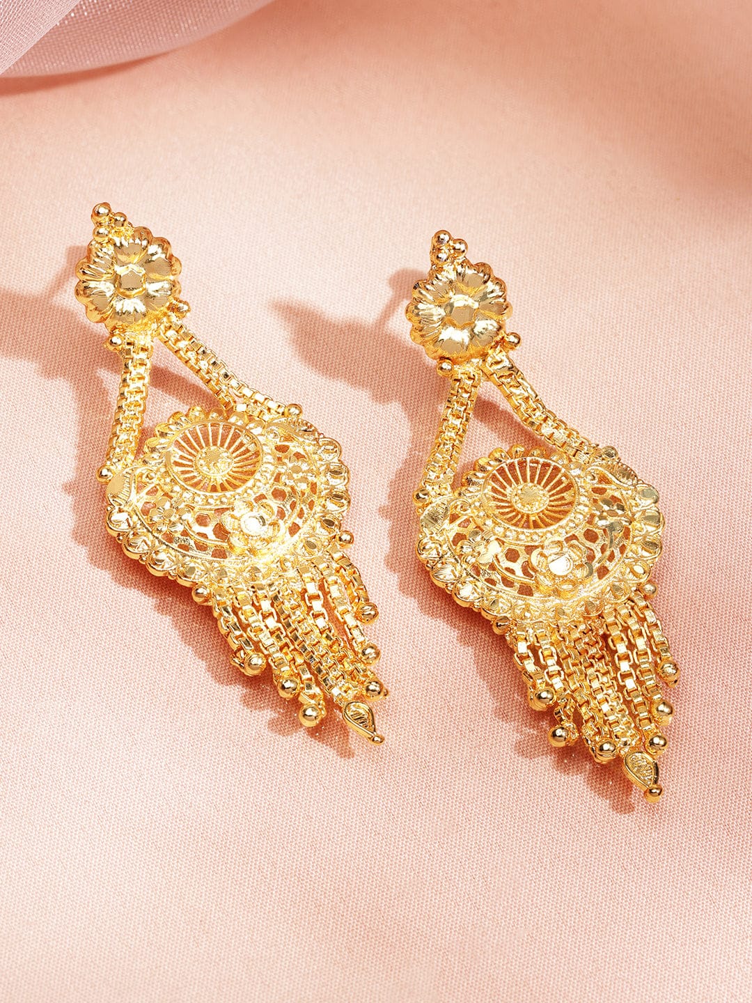 Floral Design Gold Necklace Set