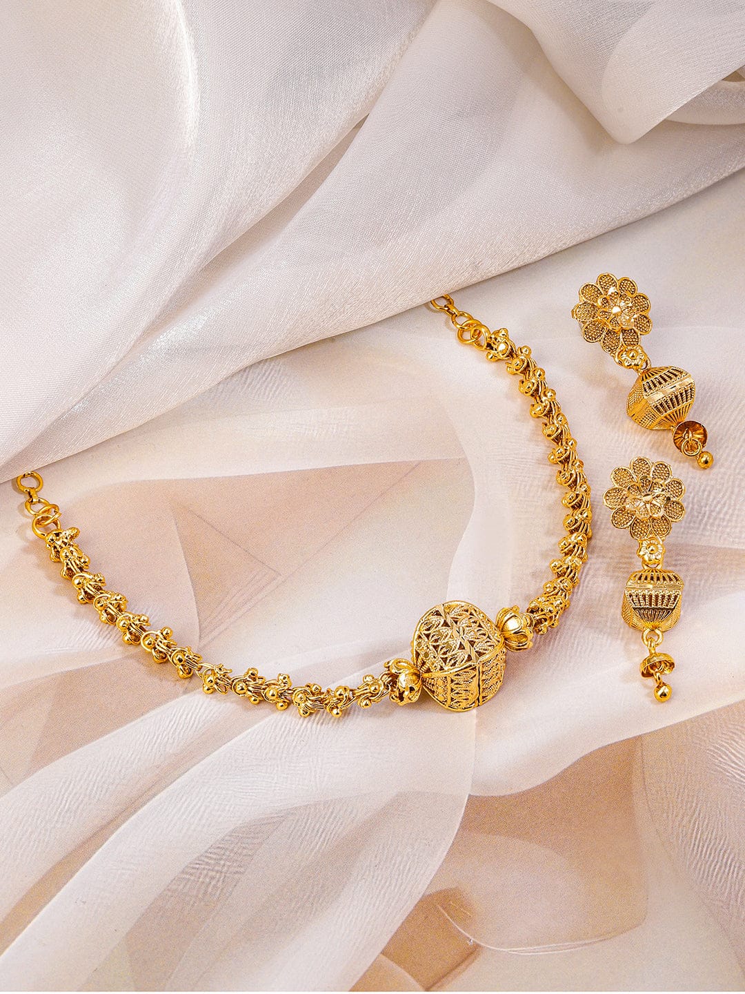 Beaded Golden Necklace Set