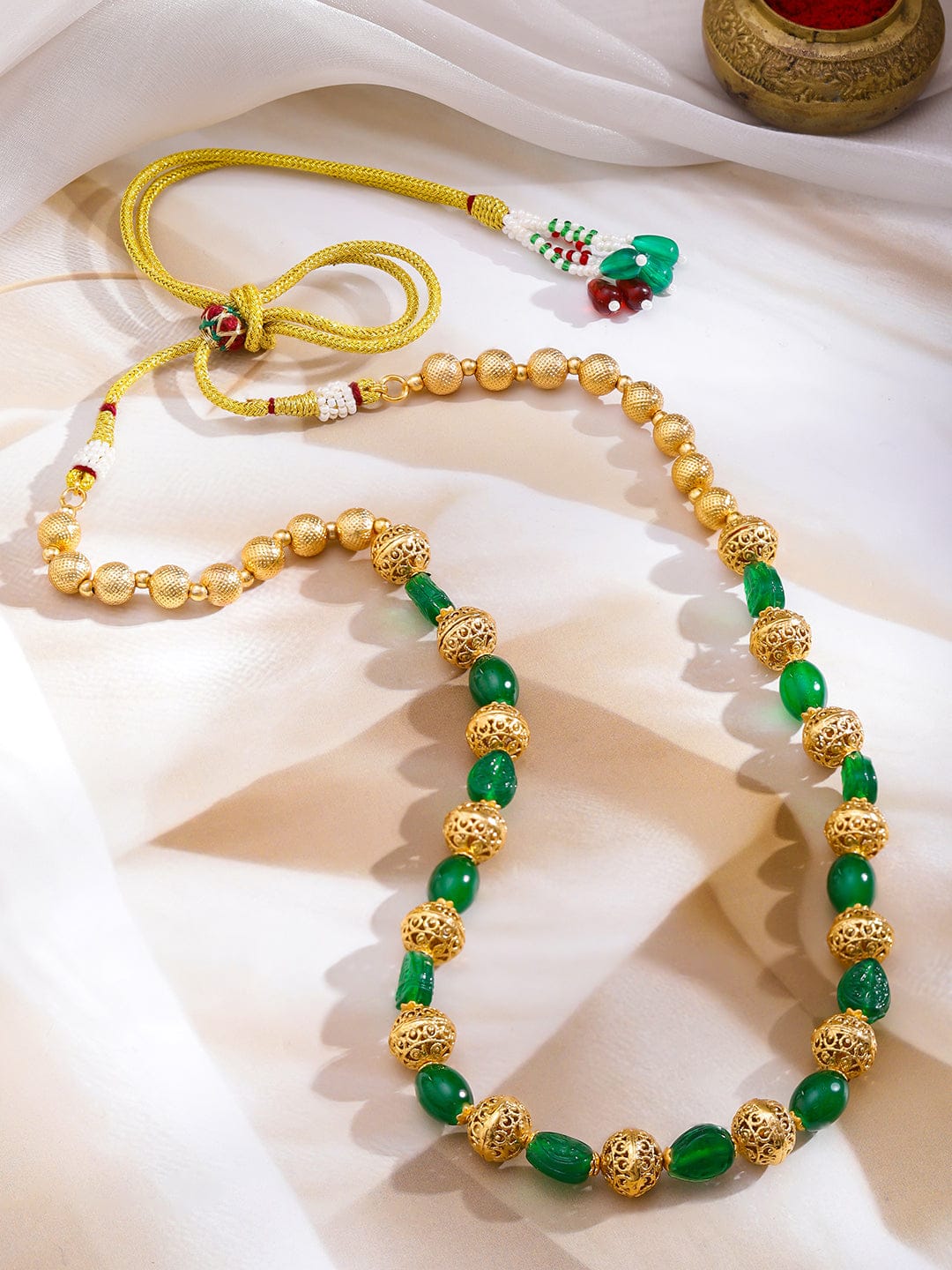 Green & Gold Beaded Necklace