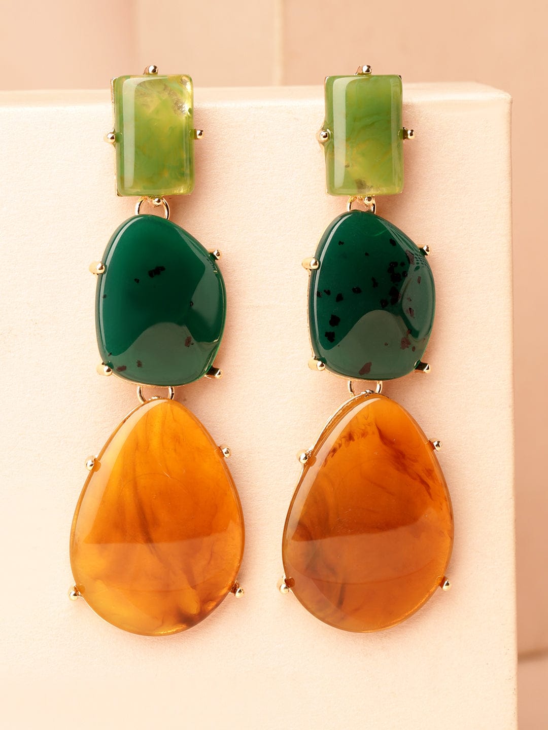Multi Colour Stone dangler earrings