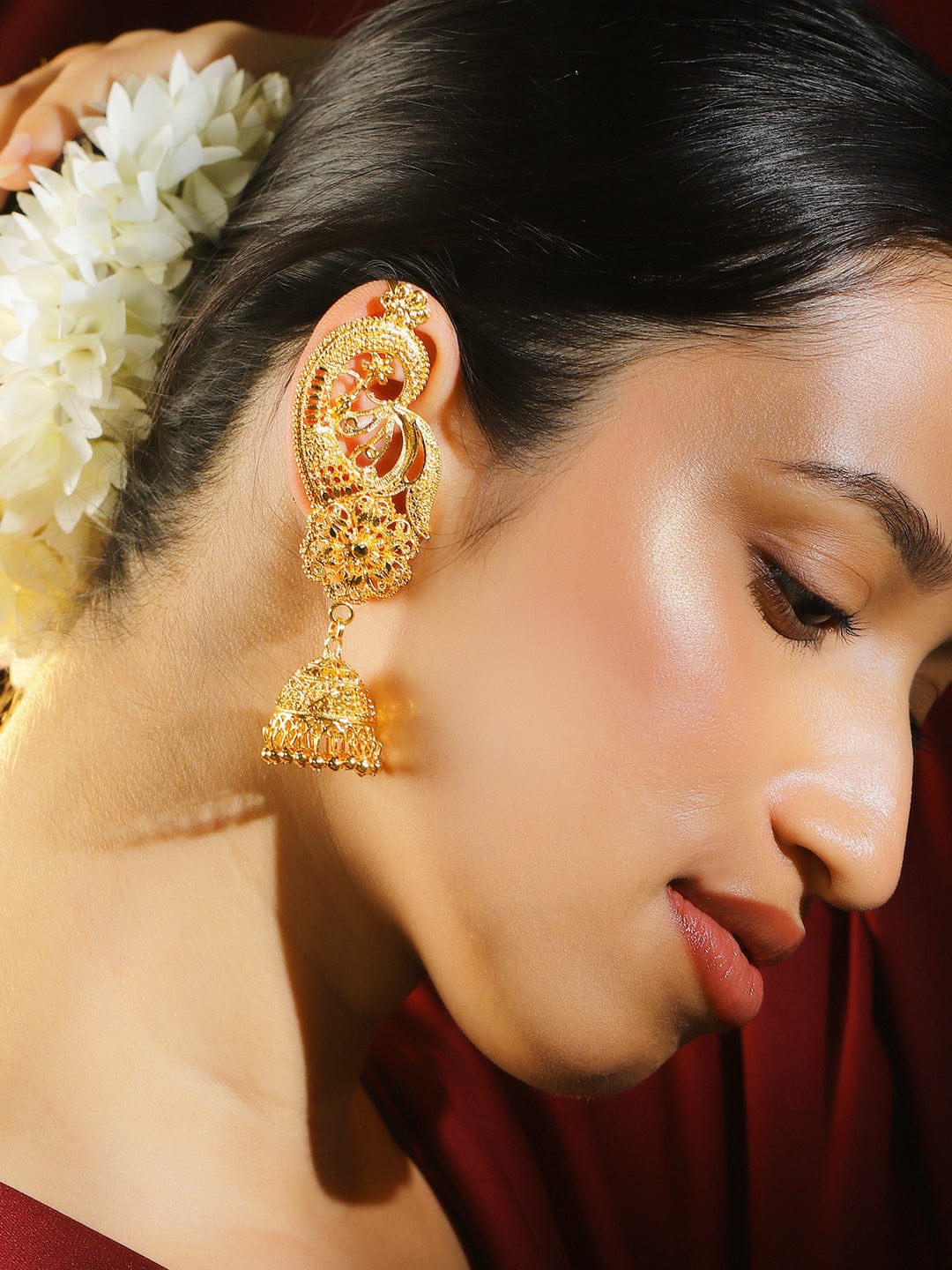 Heritage Peacock Jhumka Earrings