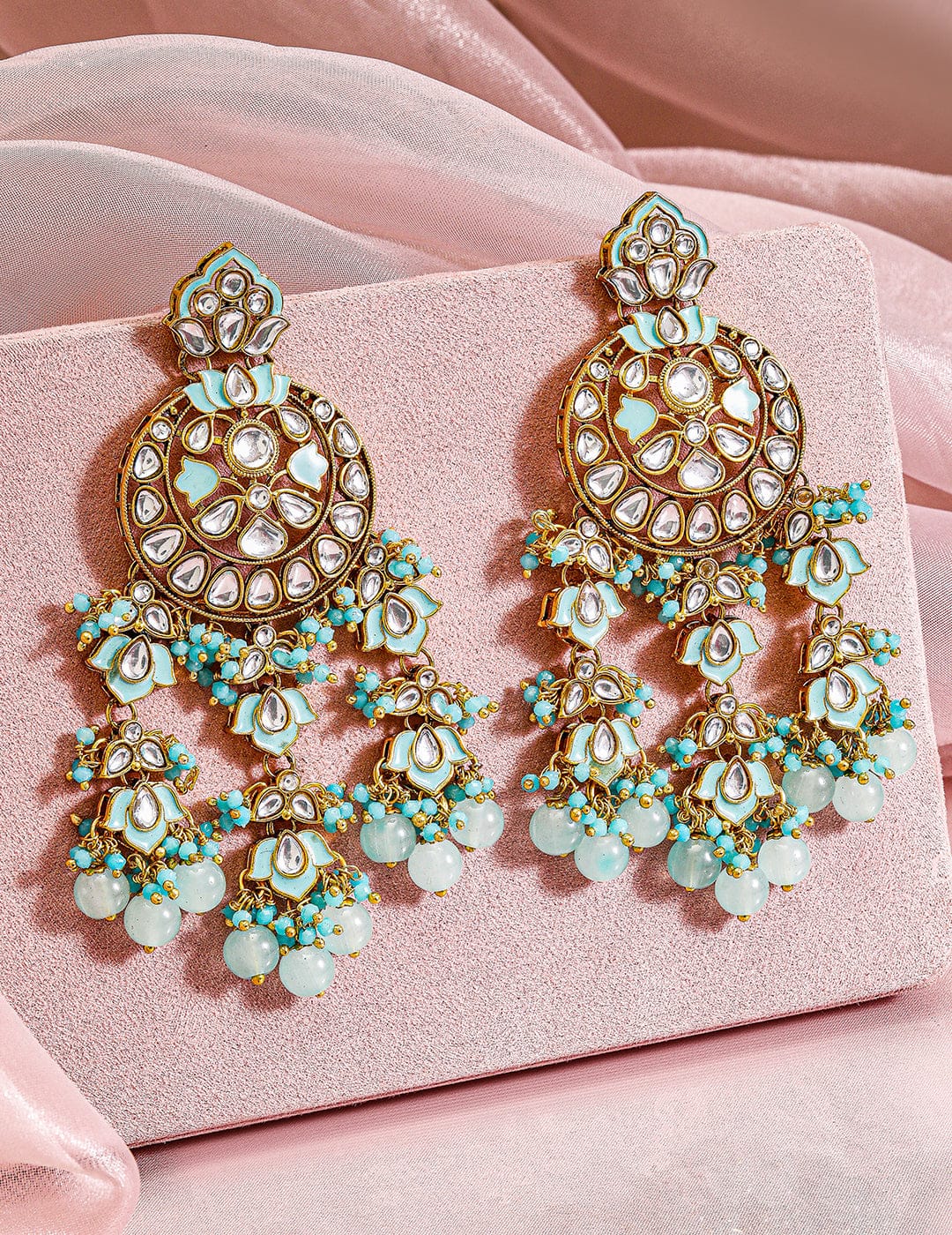 Minty Magic Kundan Danglers