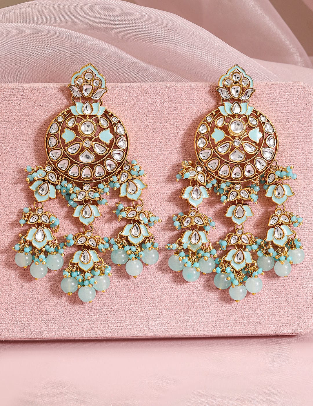 Minty Magic Kundan Danglers