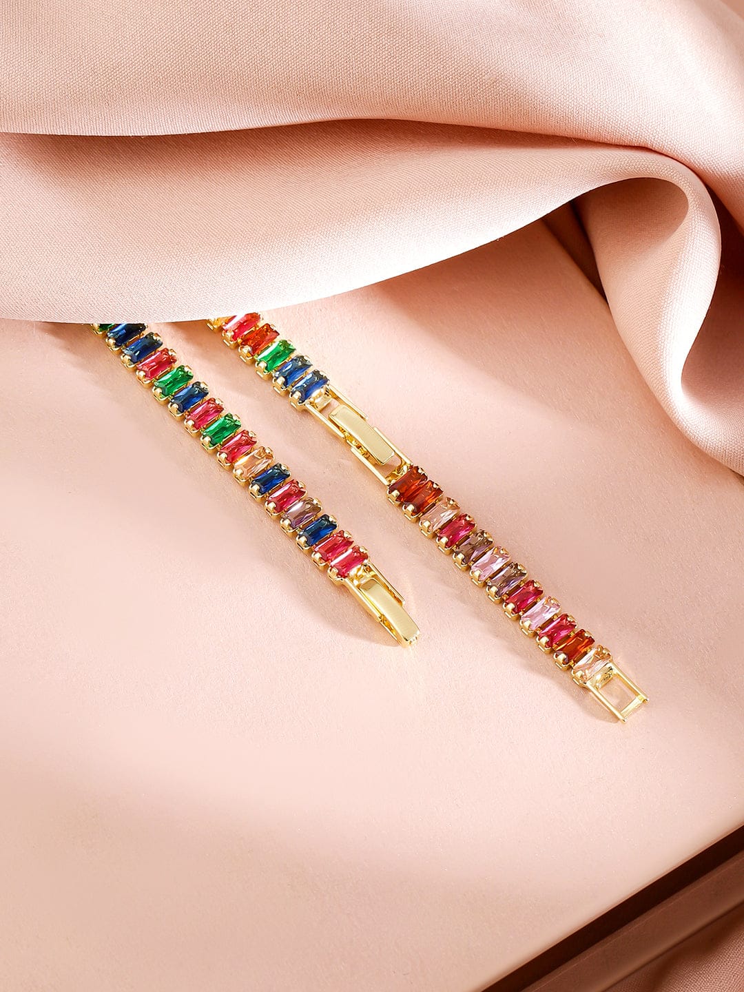 Multicolor Crystal Studded Long Necklace
