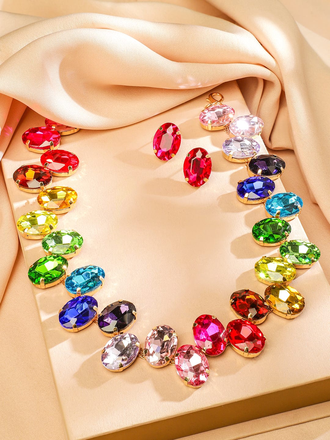 Multi Colored Crystal Necklace Set