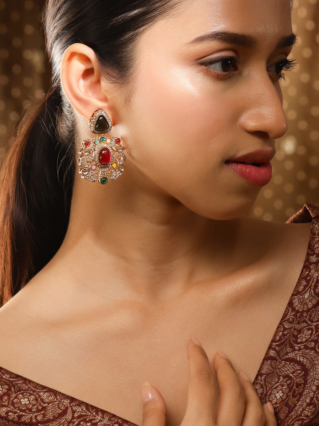 Prismatic Floral American Diamond Zirconia Danglers