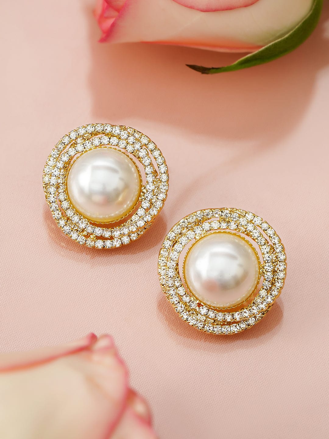Pearl That Shimmer CZ Studs