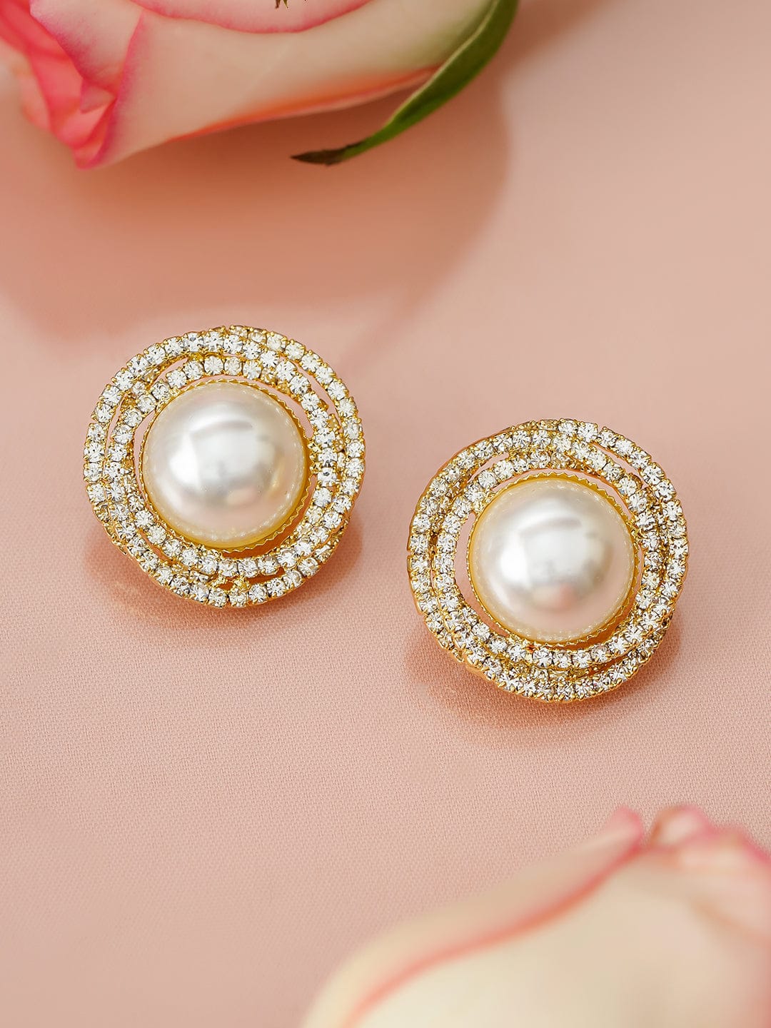 Pearl That Shimmer CZ Studs