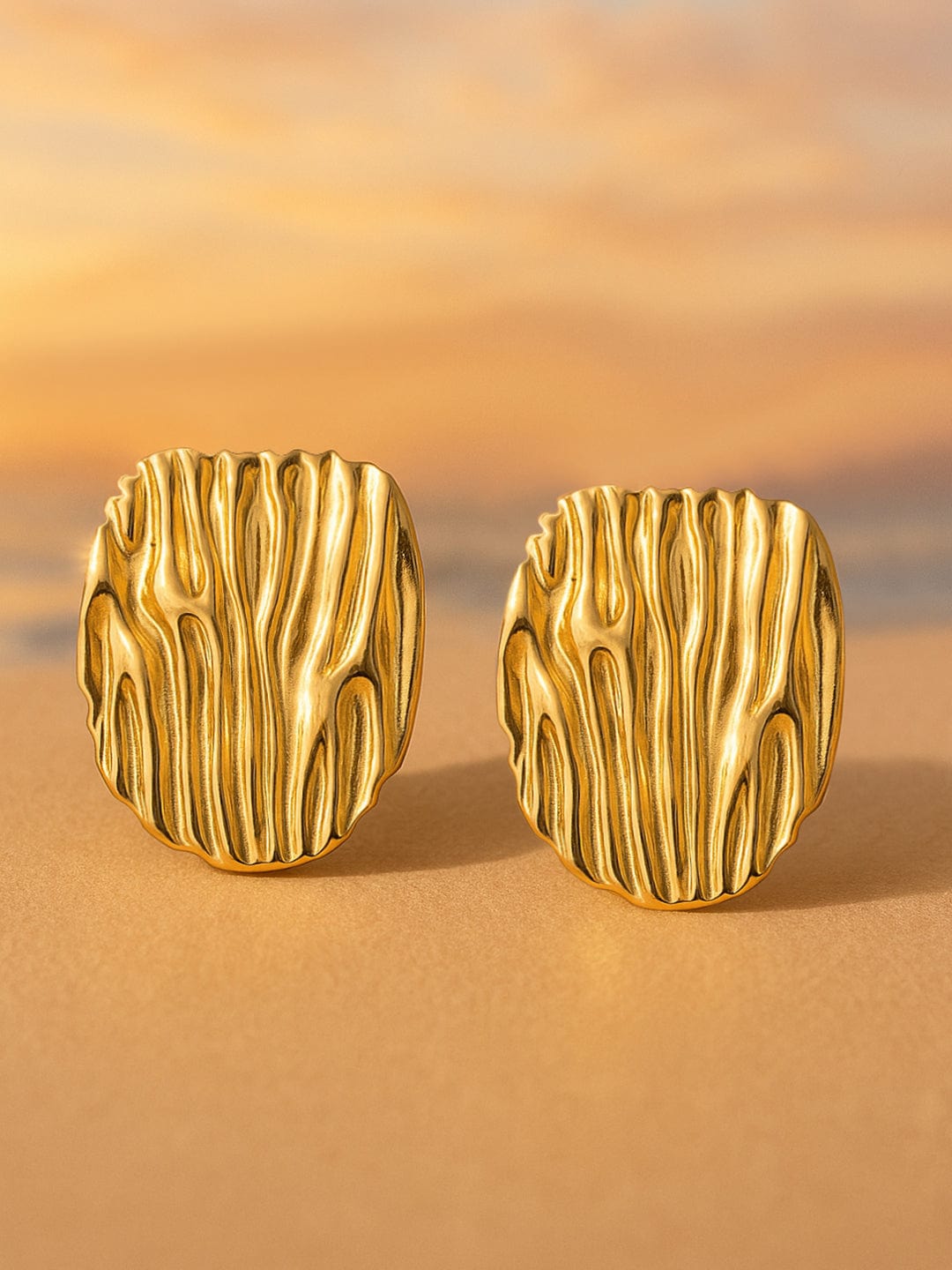 Crinkled Radiance Statement Studs