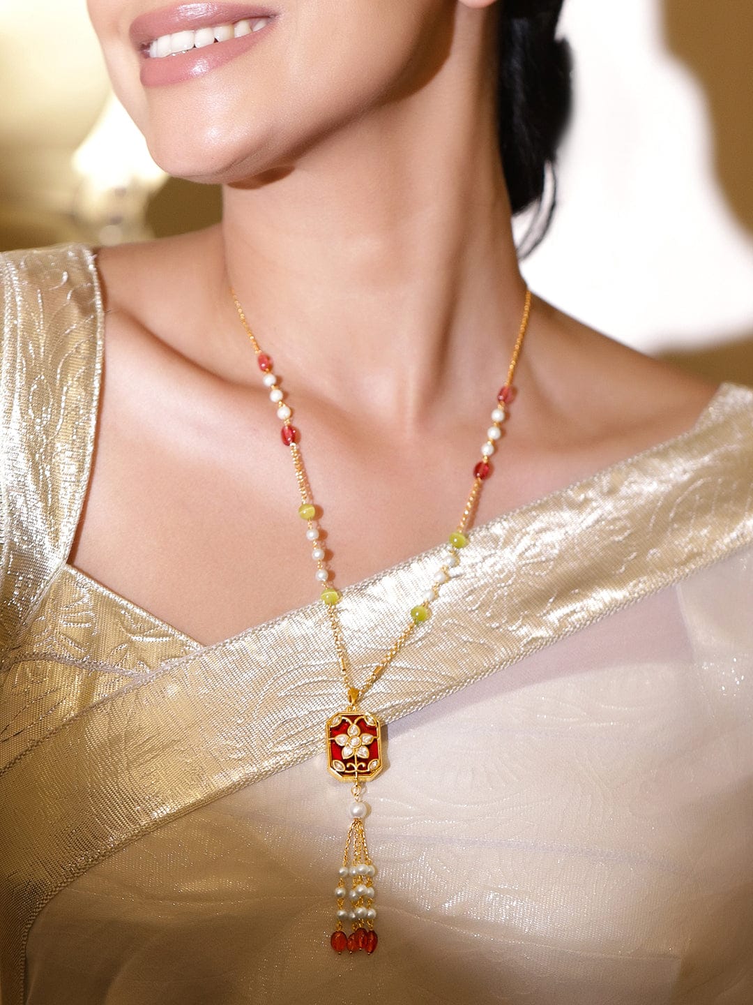 Luminous Enamel Pendant Necklace