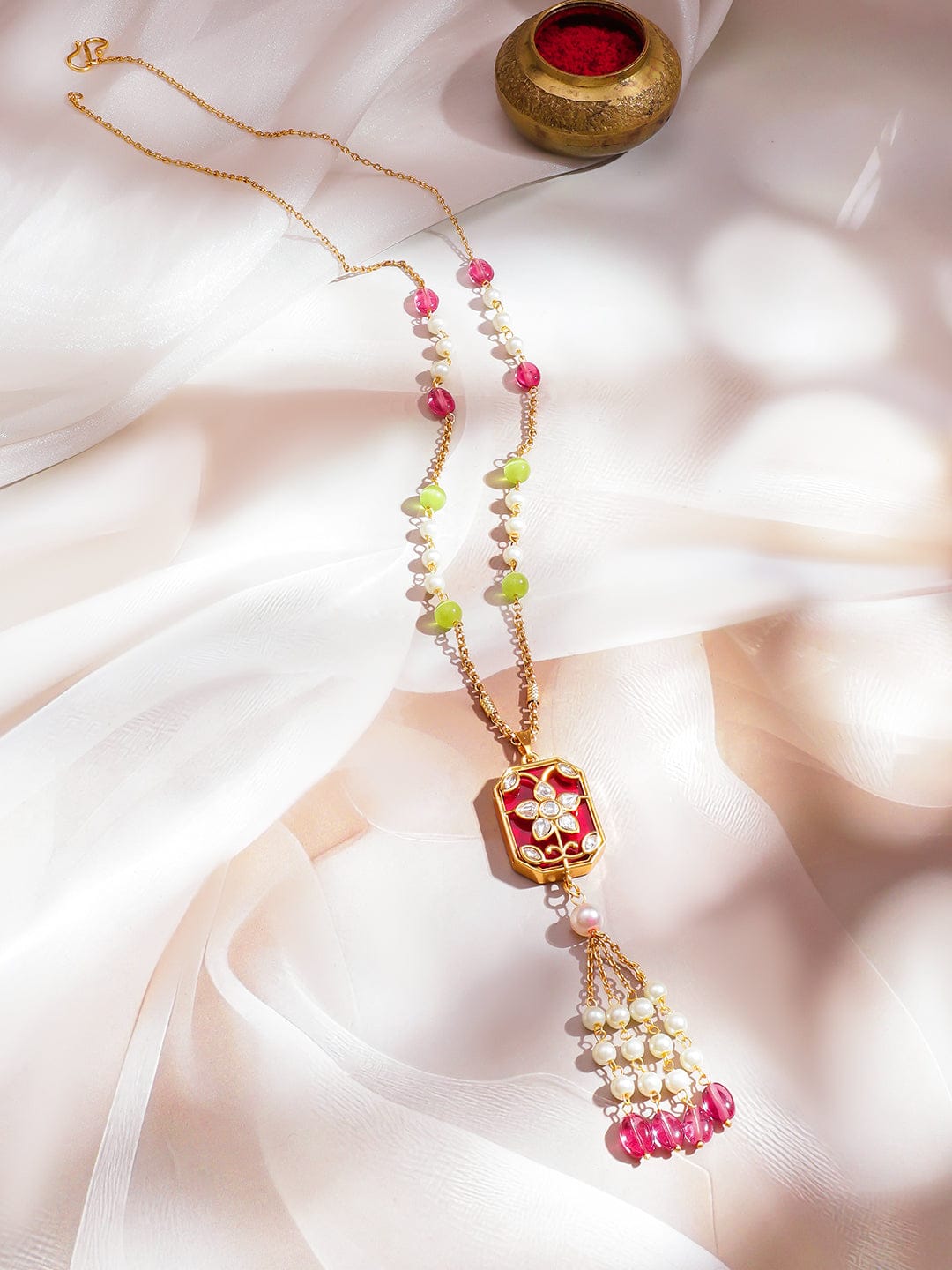 Luminous Enamel Pendant Necklace