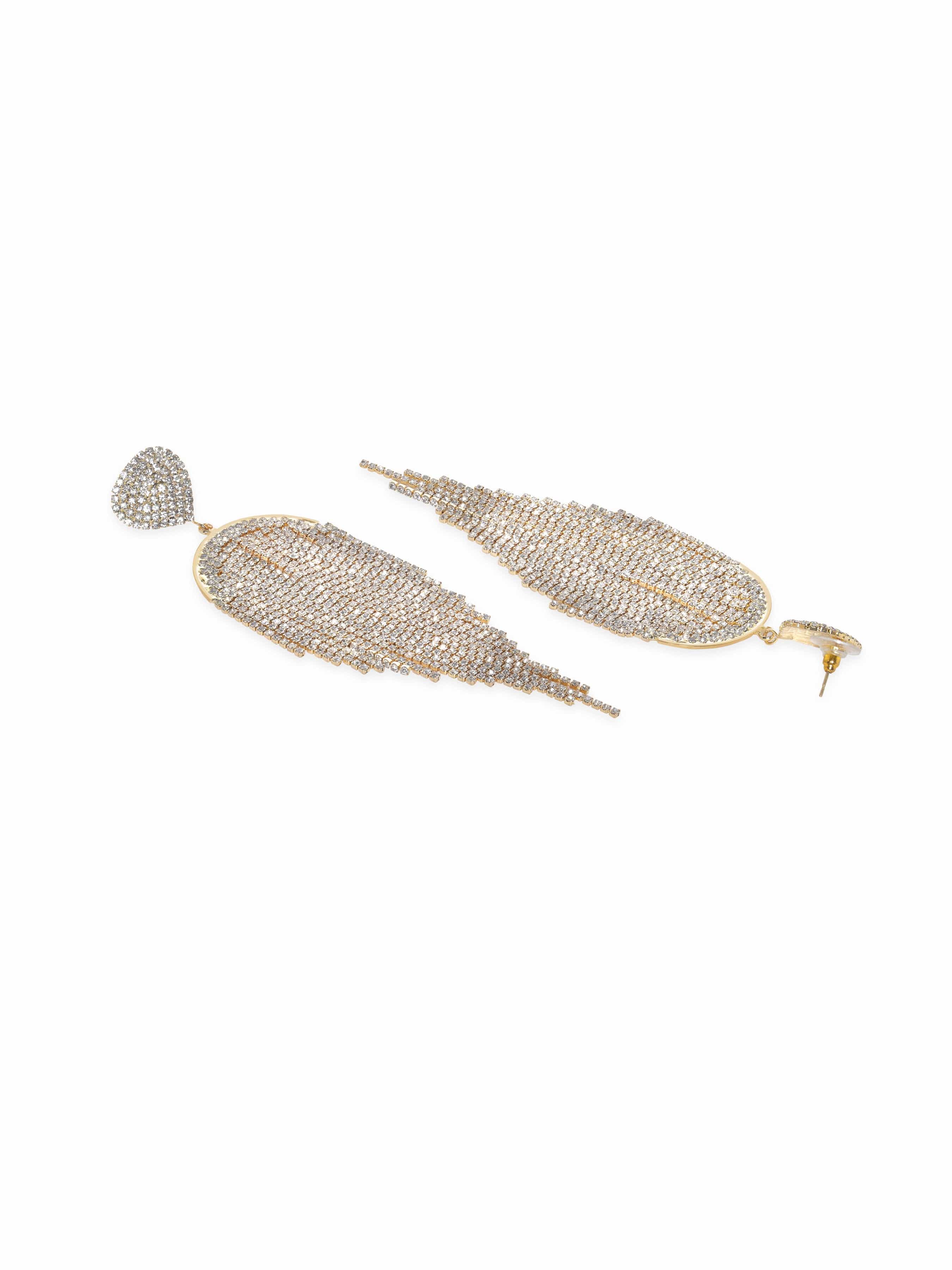 Statement Tassel American Diamond Zirconia Earrings