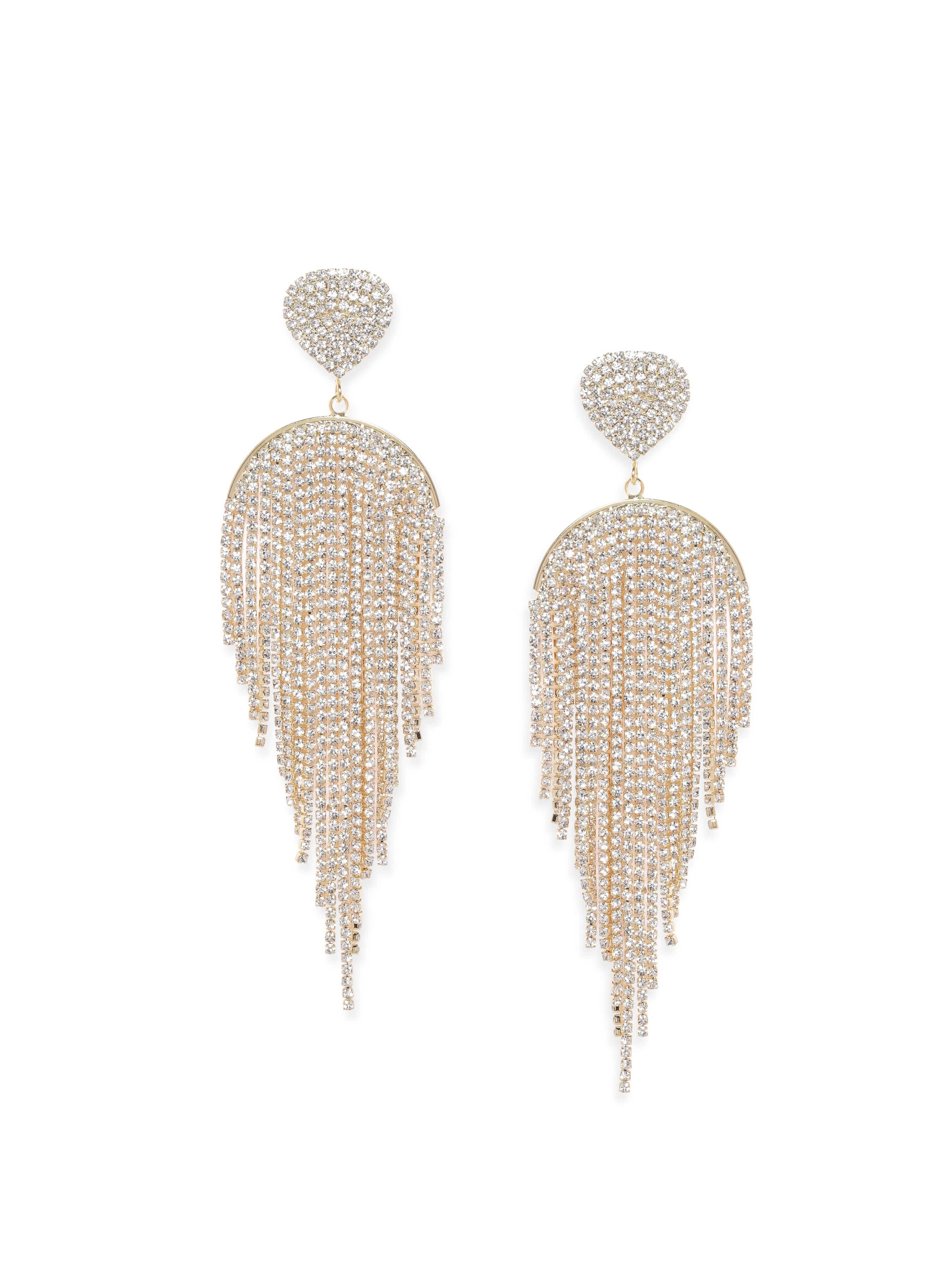 Statement Tassel American Diamond Zirconia Earrings