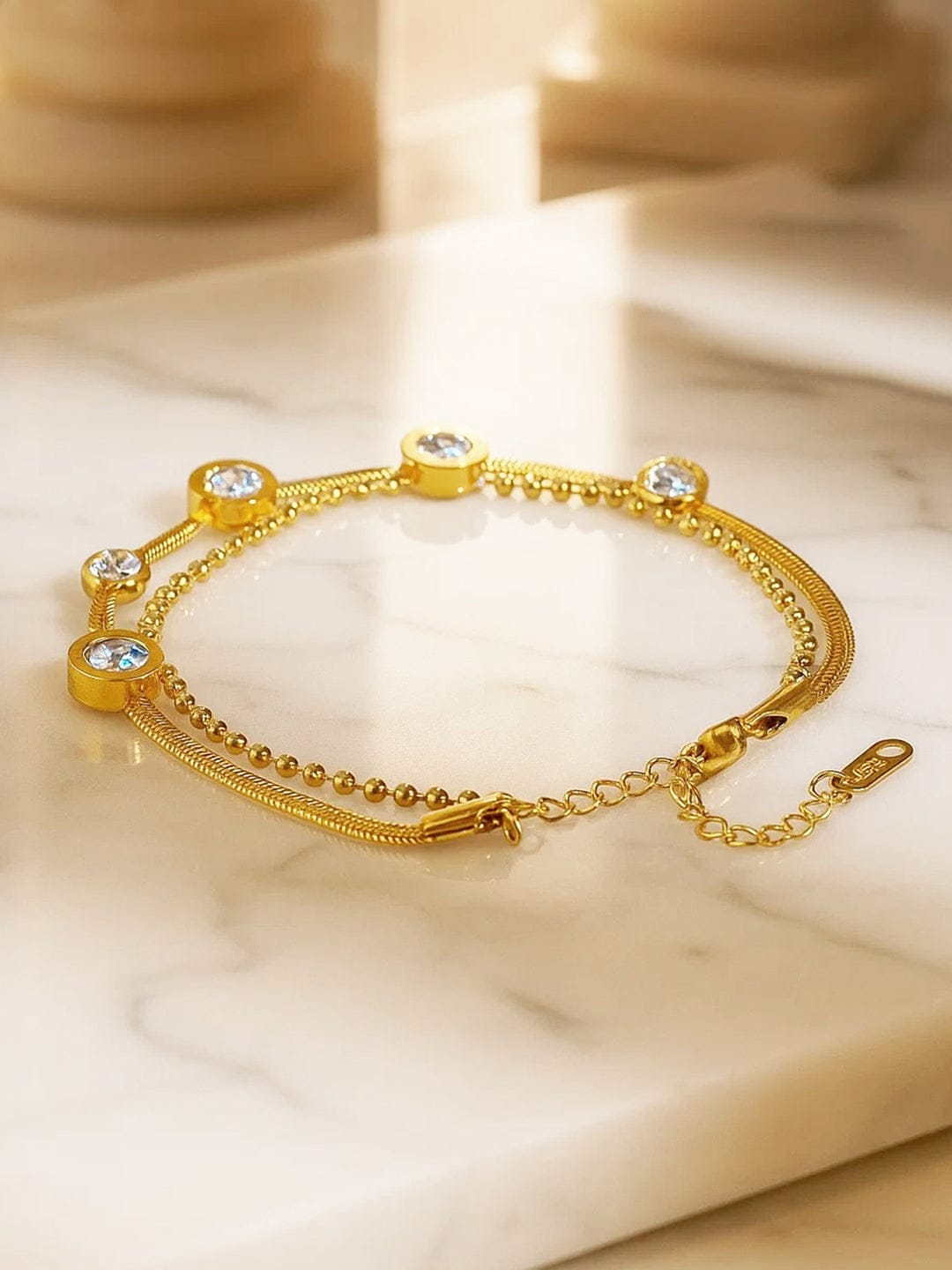 Flashy Charms Gold Plated Bracelet