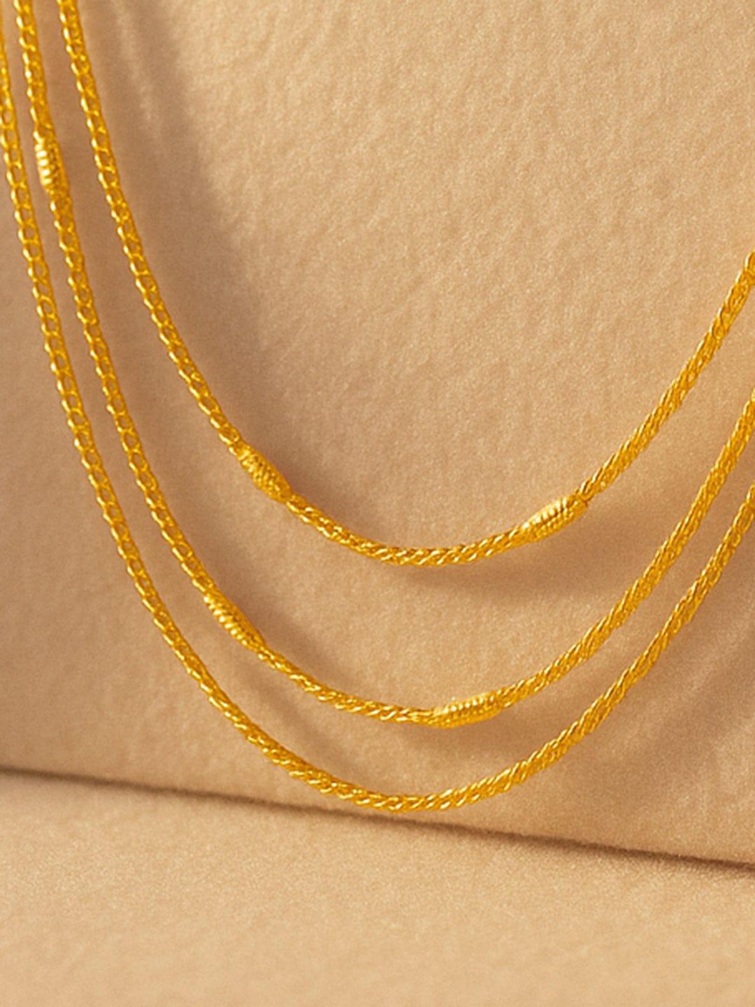 Linear Theme Gold Plated Chain Necklace