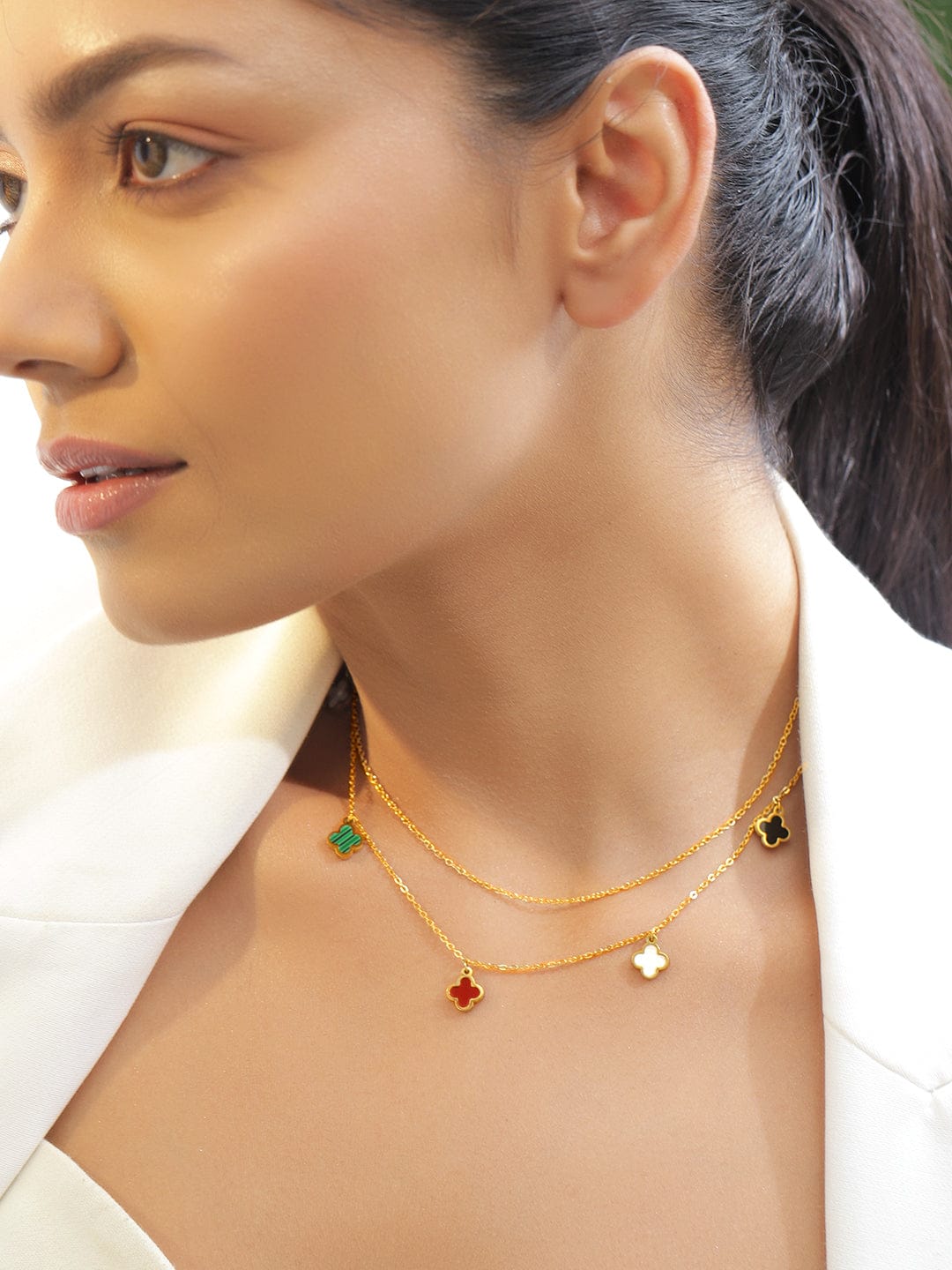 Trendy Multicolour Layered Chain Necklace