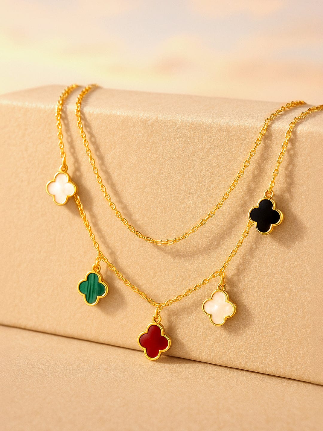 Trendy Multicolour Layered Chain Necklace