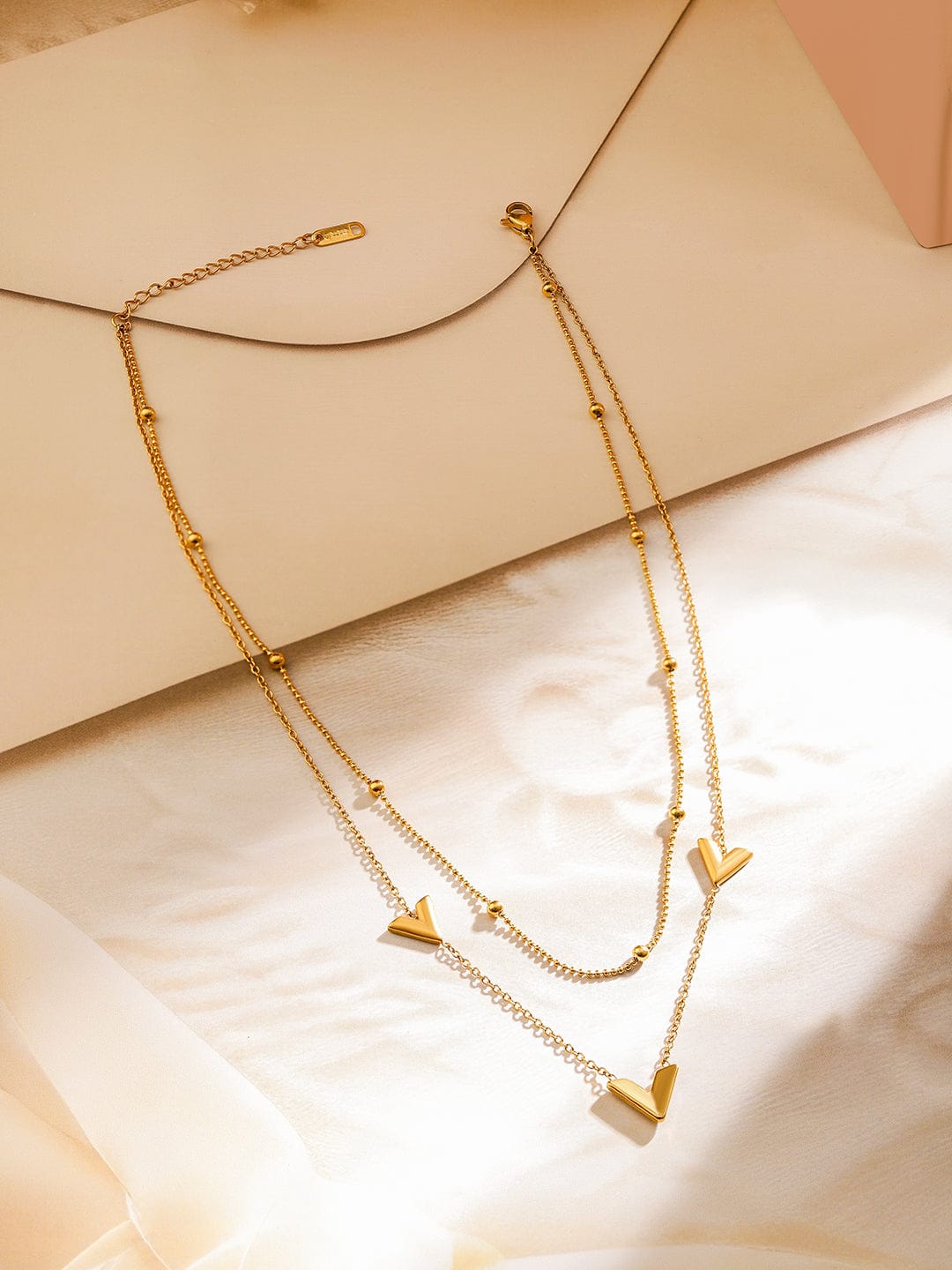V-Shaped Layered Gold Necklace