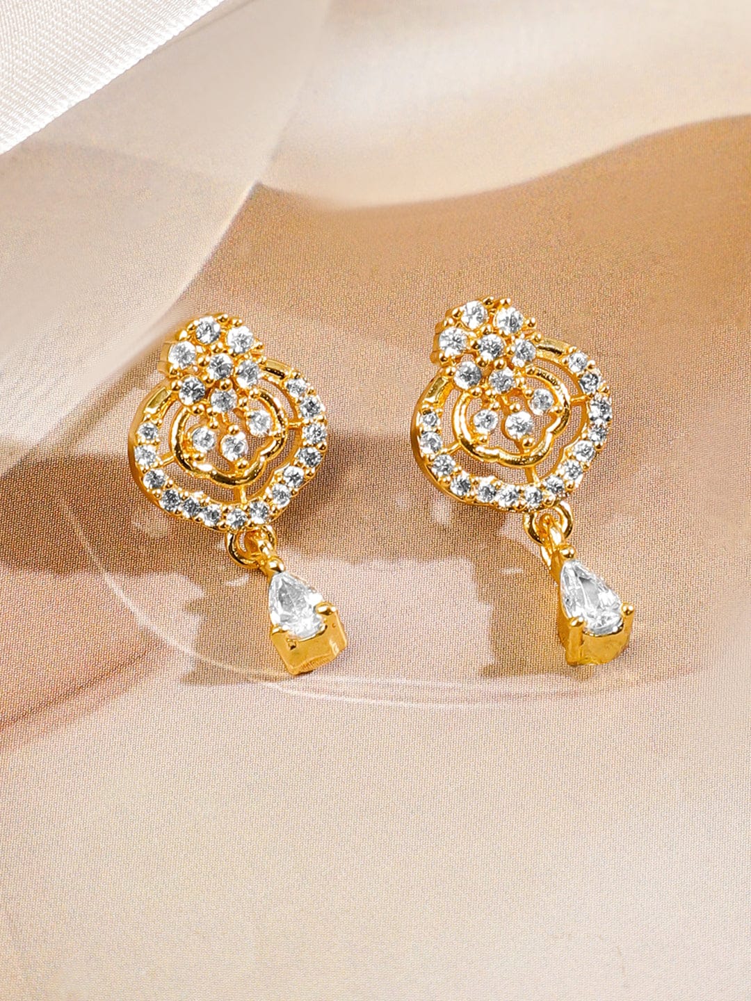 American Diamond Zirconia Gold Mangalsutra Set