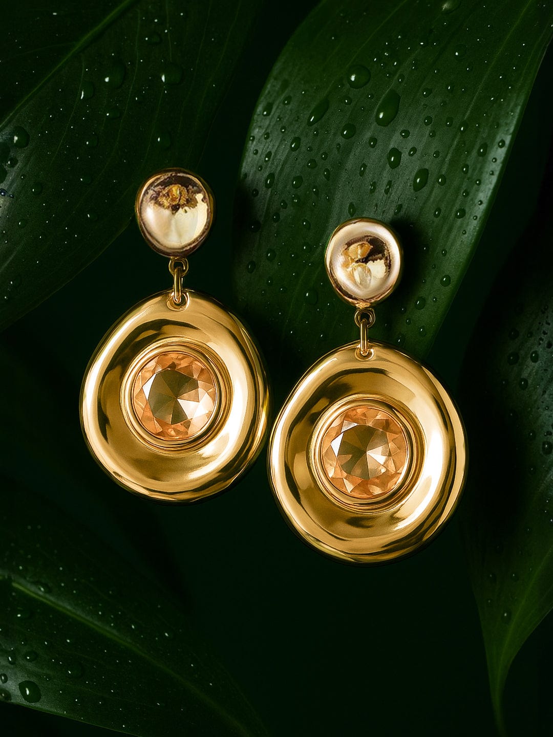 Crystal Kiss Golden Drop Earrings
