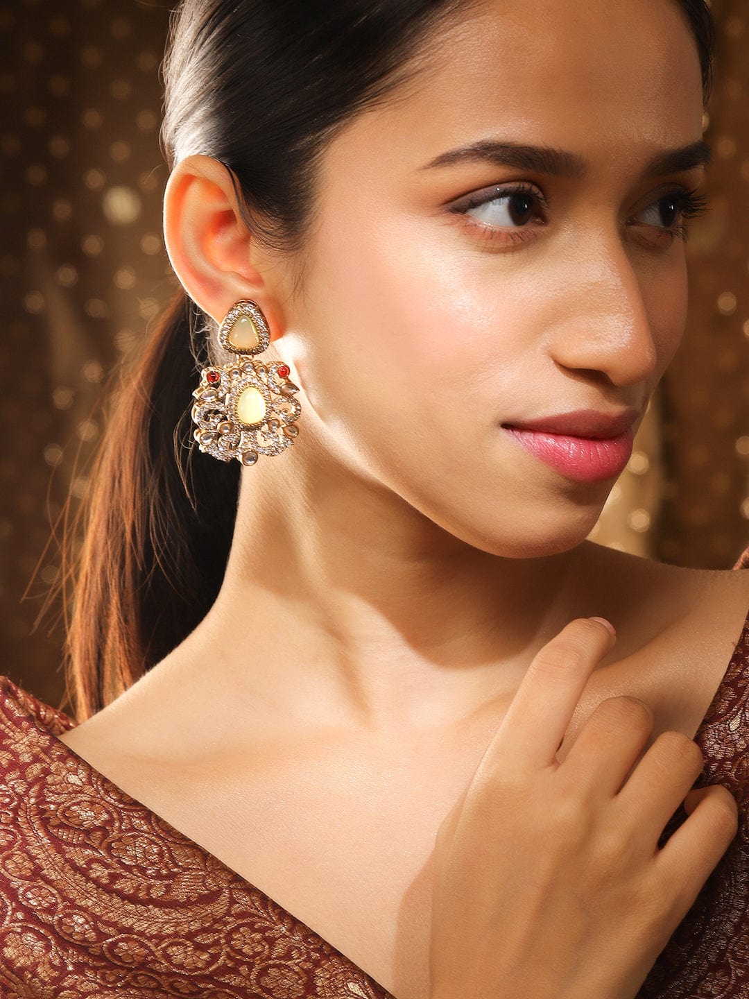 Prismatic Floral American Diamond Zirconia Danglers