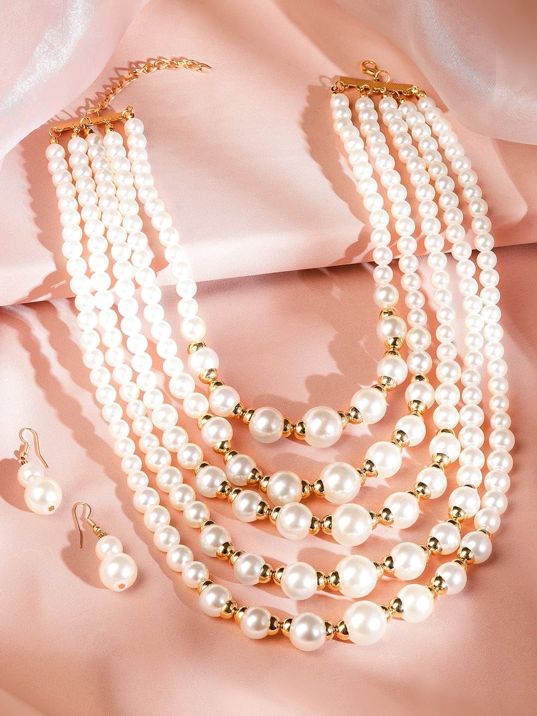 Royal Bridal Pearl Long Necklace Set