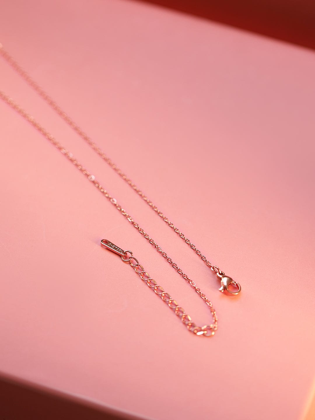 Rose Gold Heart Motif Pendant Necklace