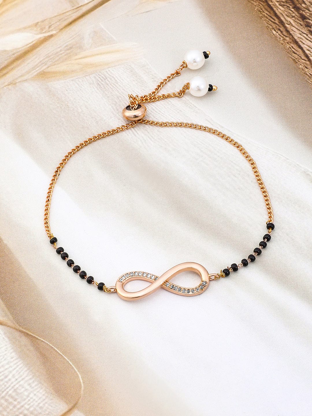 American Diamond Zirconia Infinity Mangalsutra Bracelet