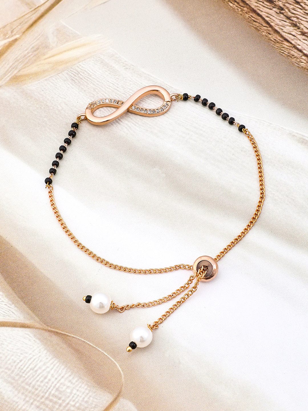 American Diamond Zirconia Infinity Mangalsutra Bracelet