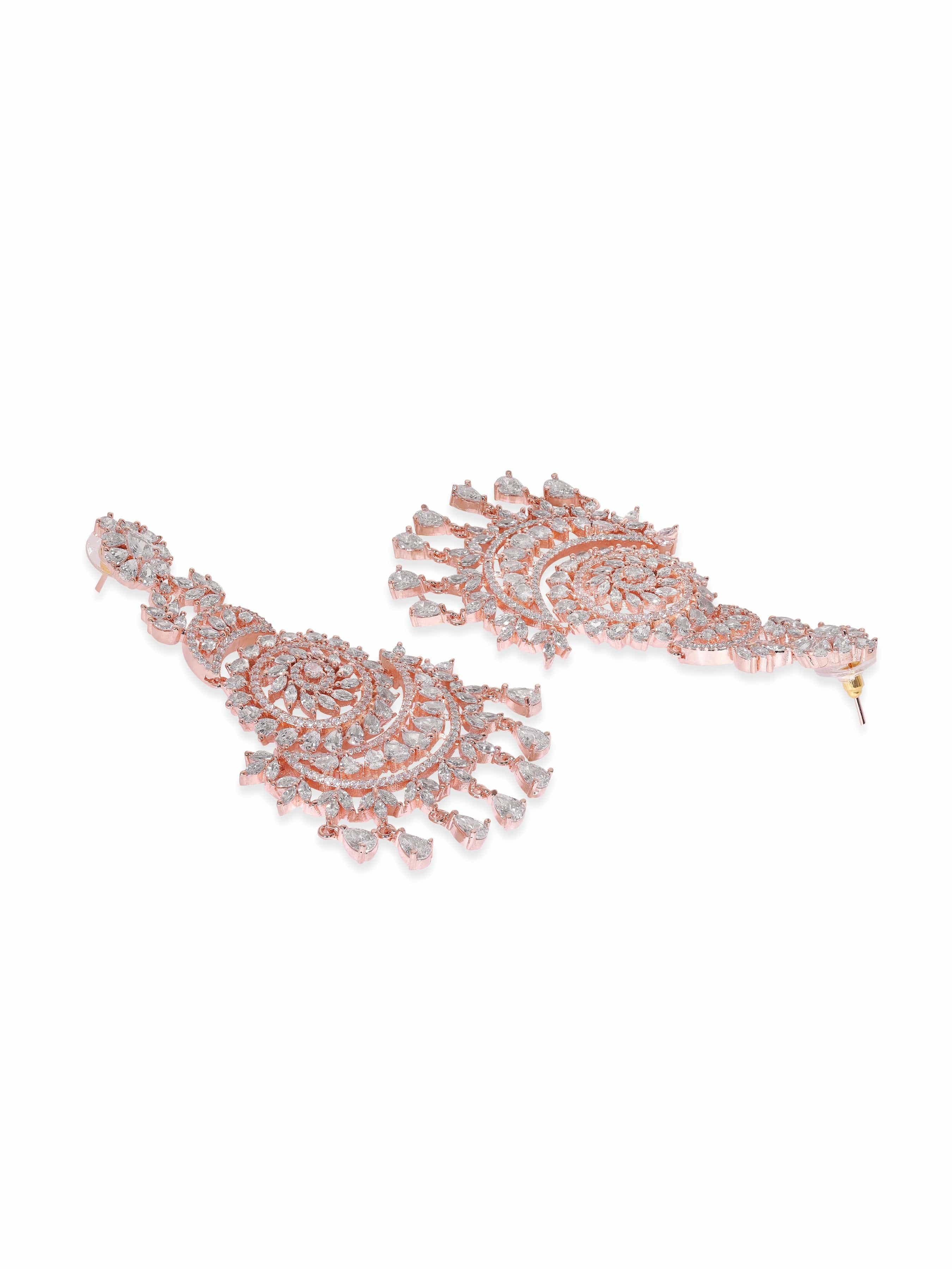 Timeless American Diamond Zirconia White Chandelier Earrings