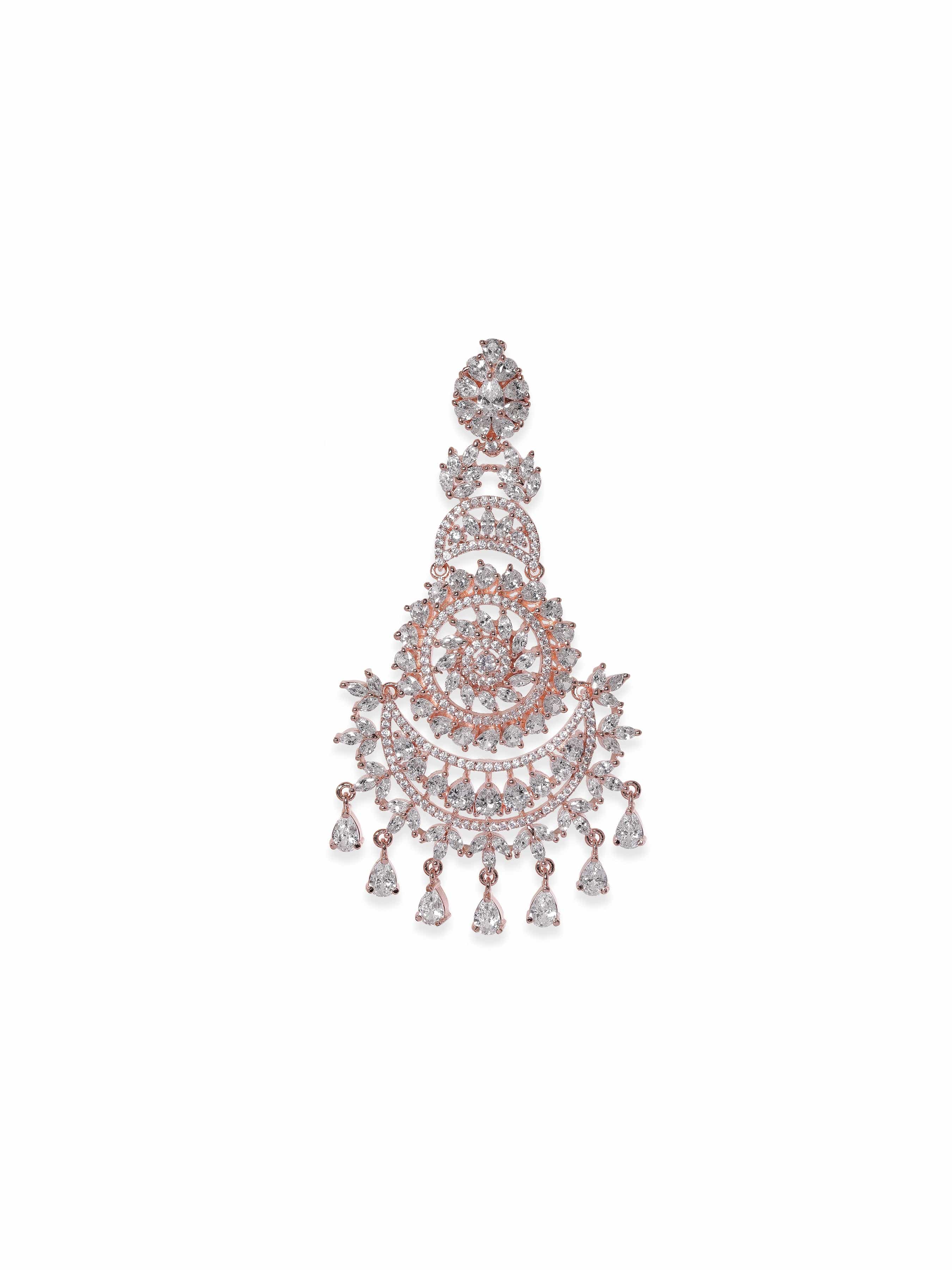 Timeless American Diamond Zirconia White Chandelier Earrings