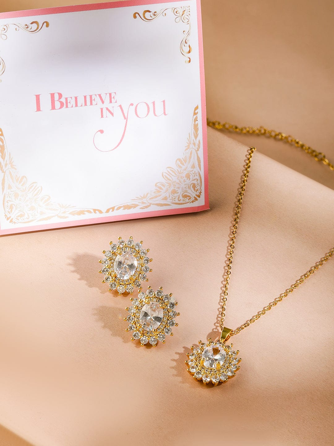 Crystal Studded Necklace Set